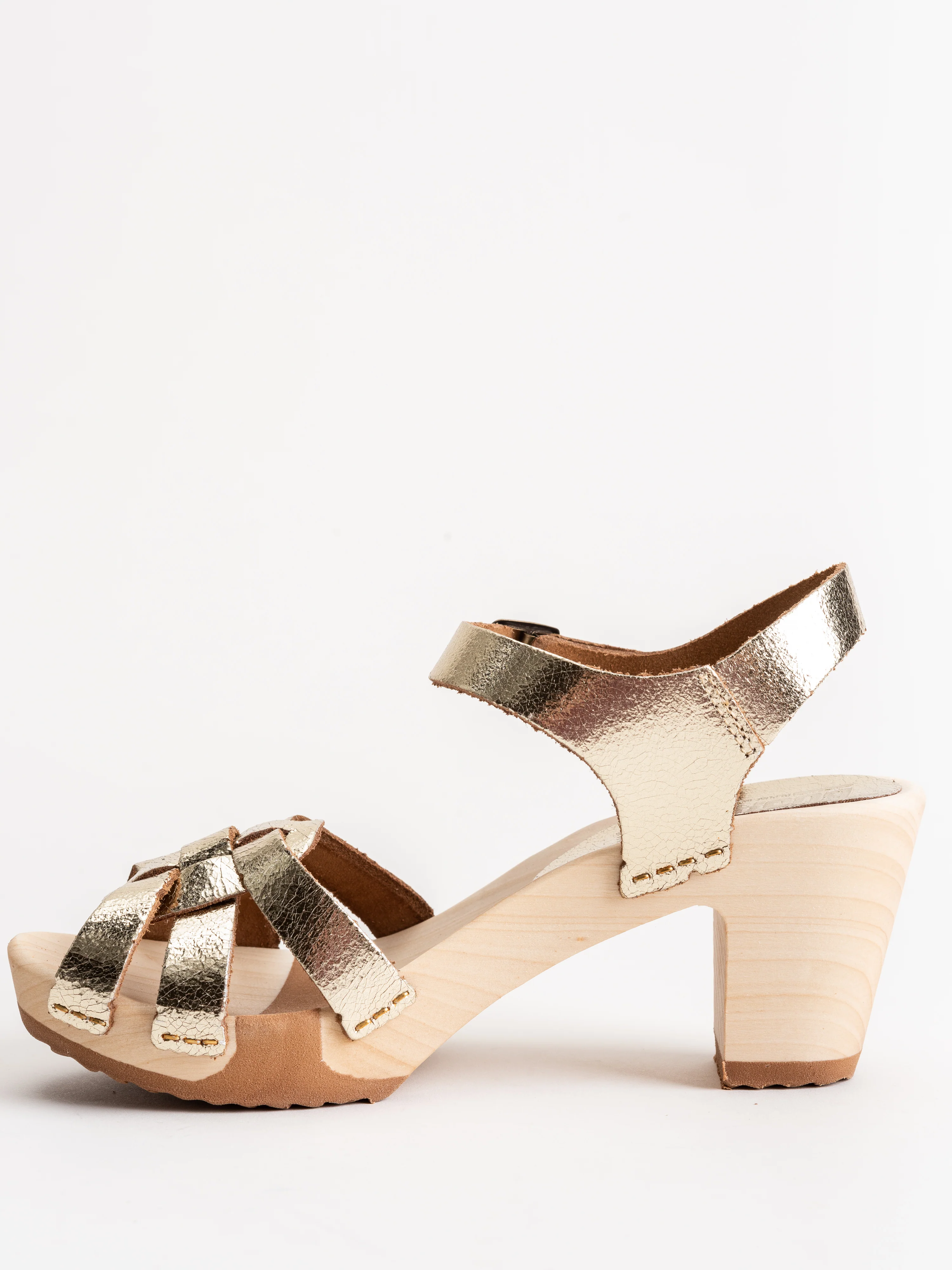 strappy high clog - platino - Image 2