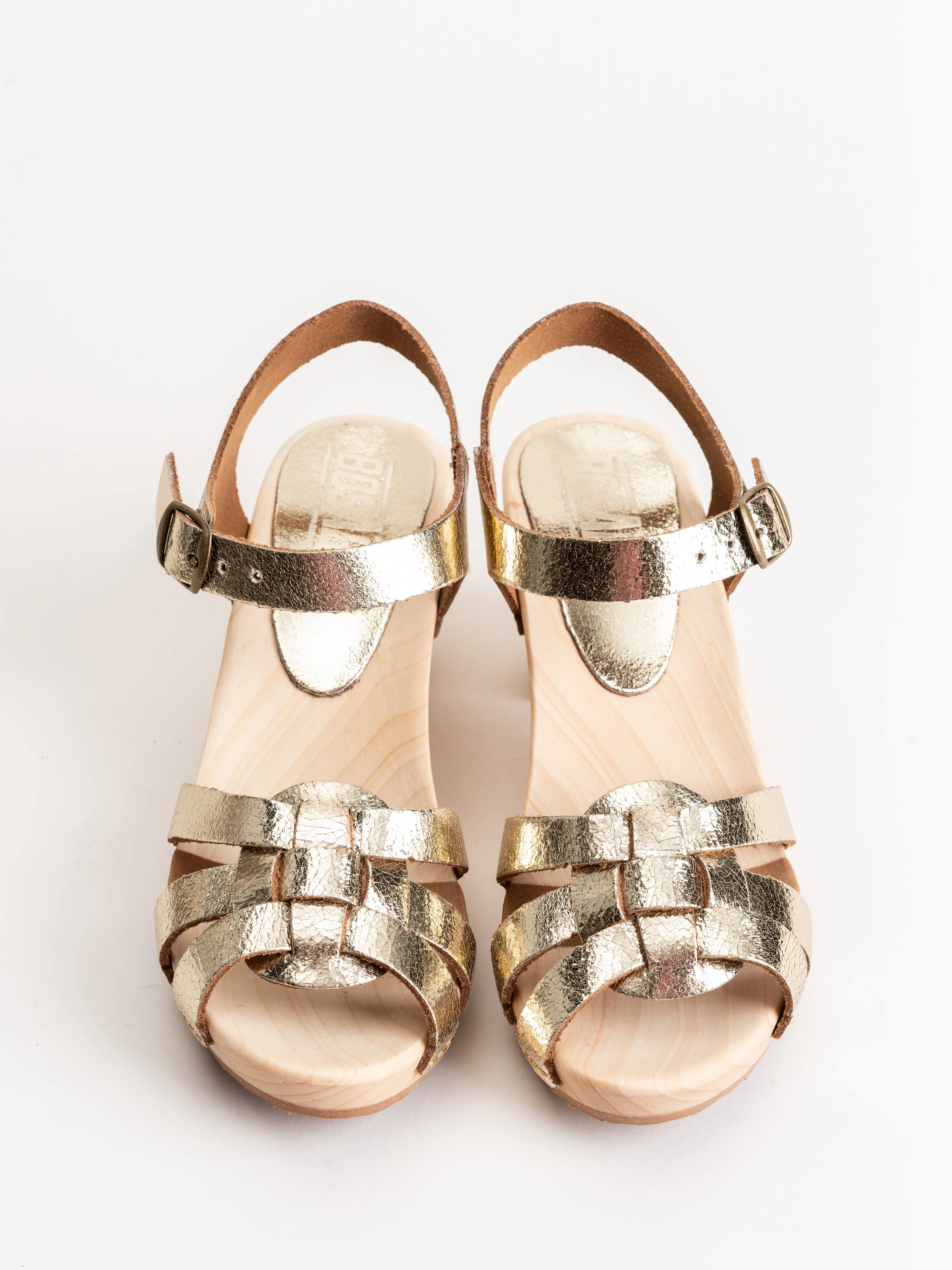 strappy high clog - platino - Image 3