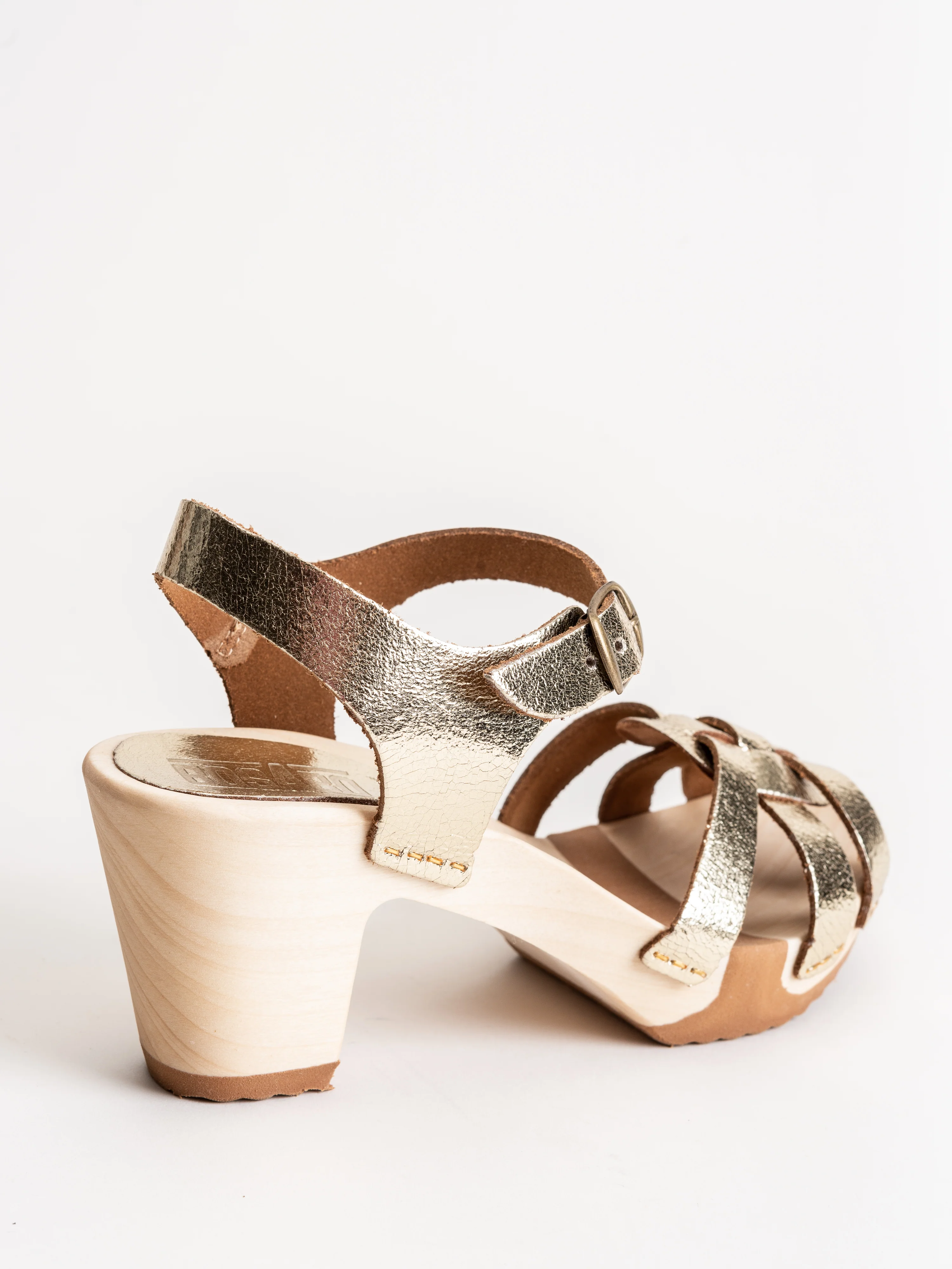 strappy high clog - platino - Image 5