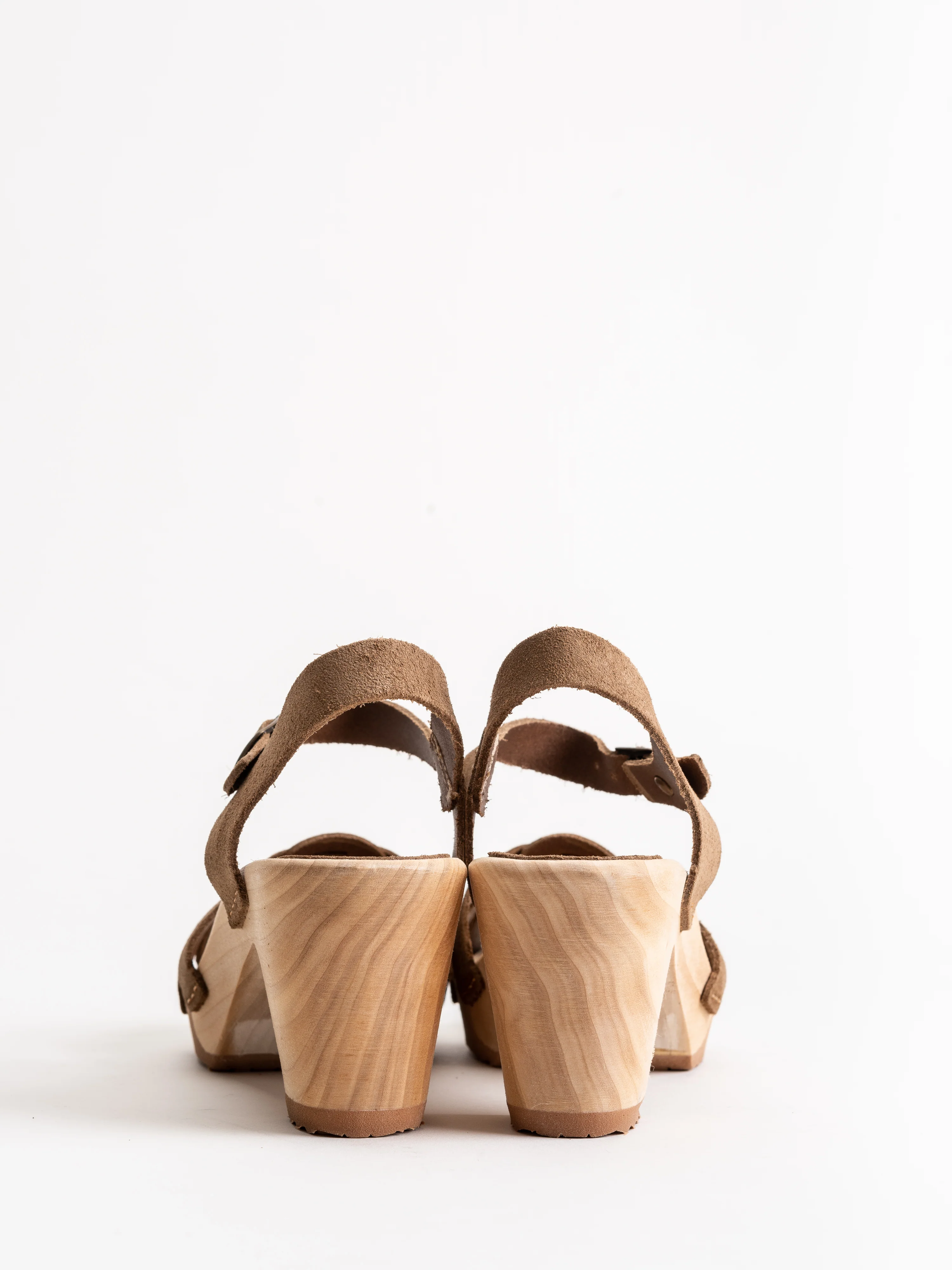 strappy high clog - tan suede - Image 5