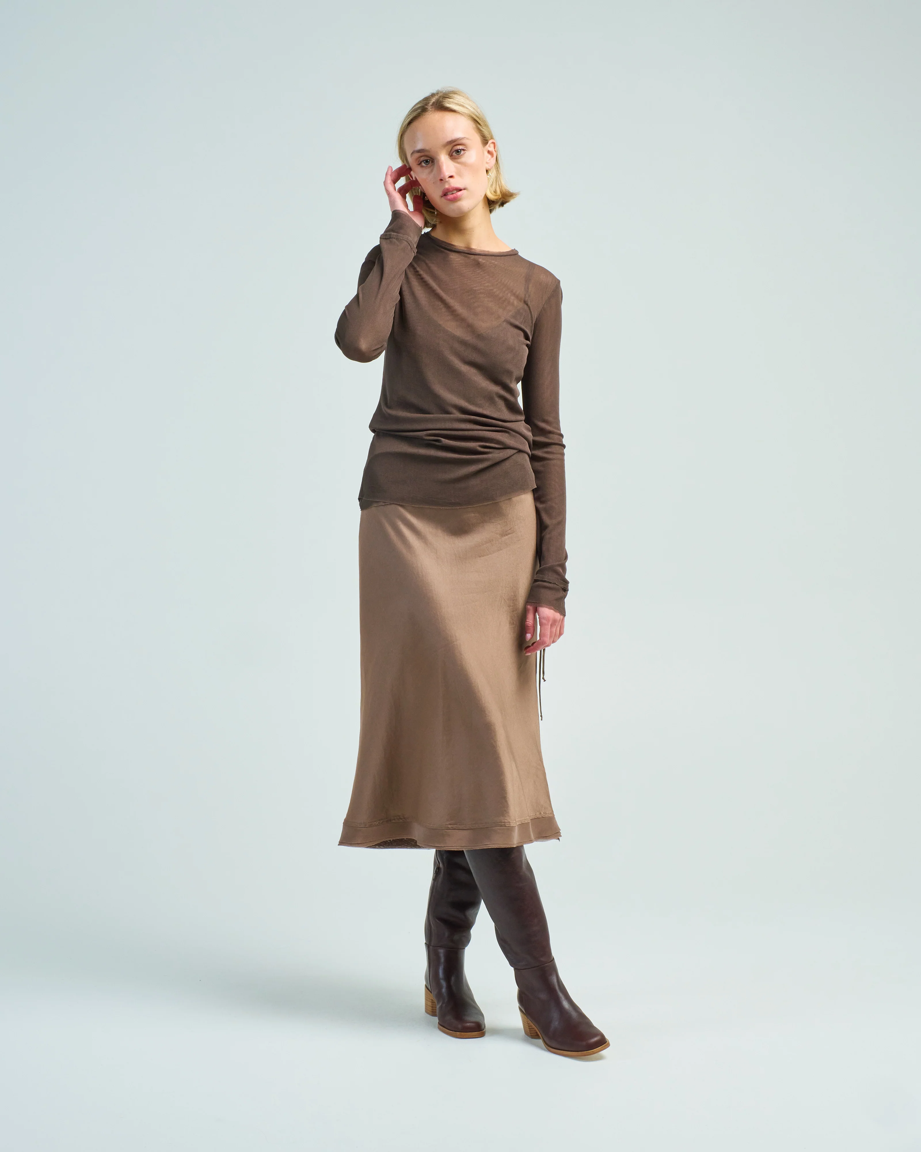 double layer l/s tulle shirt - Image 2