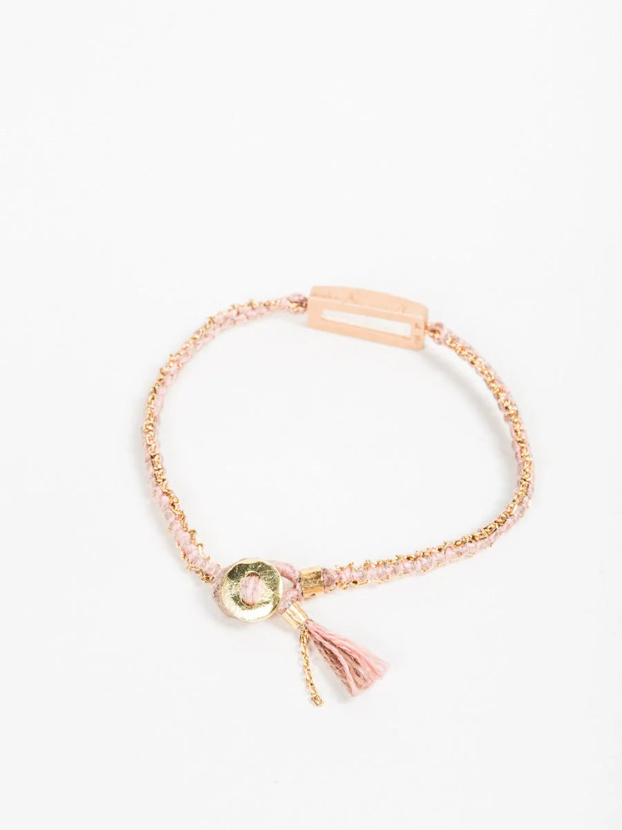 moonstone bar silk gold bracelet - Image 2