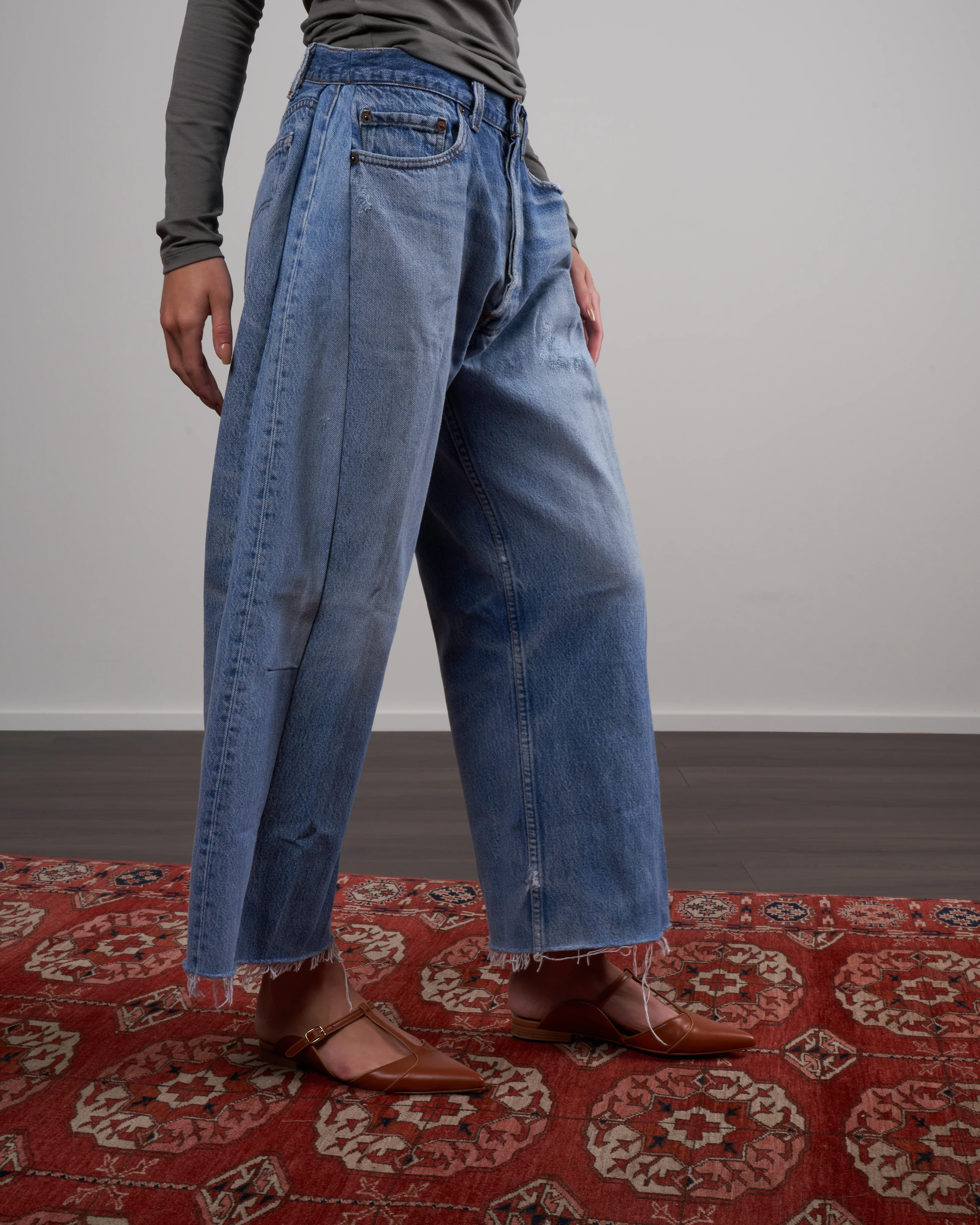 vintage lasso upcycled jeans - one-of-a-kind wash - Image 3