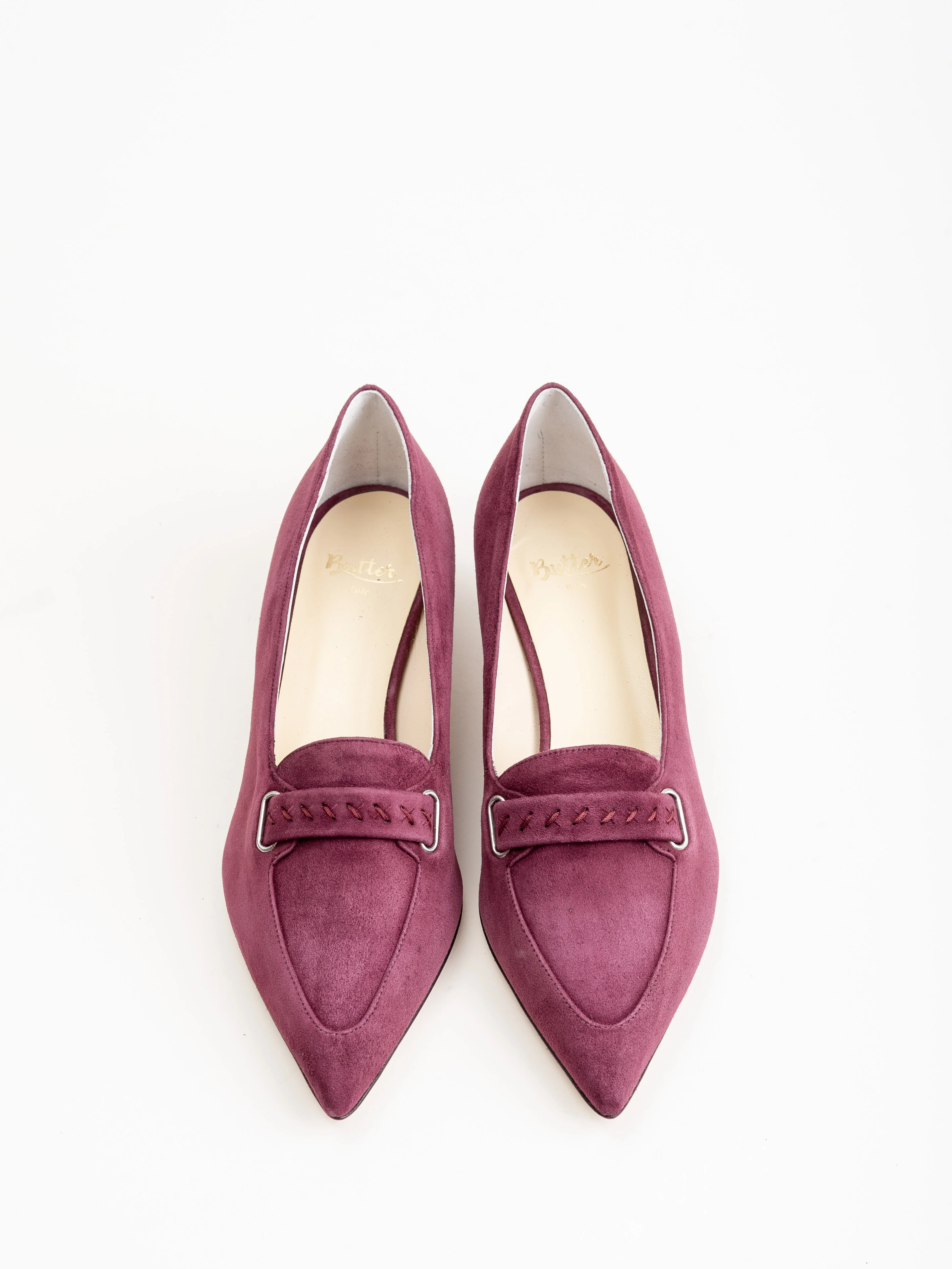 brexit suede kitten heel - prune - Image 4
