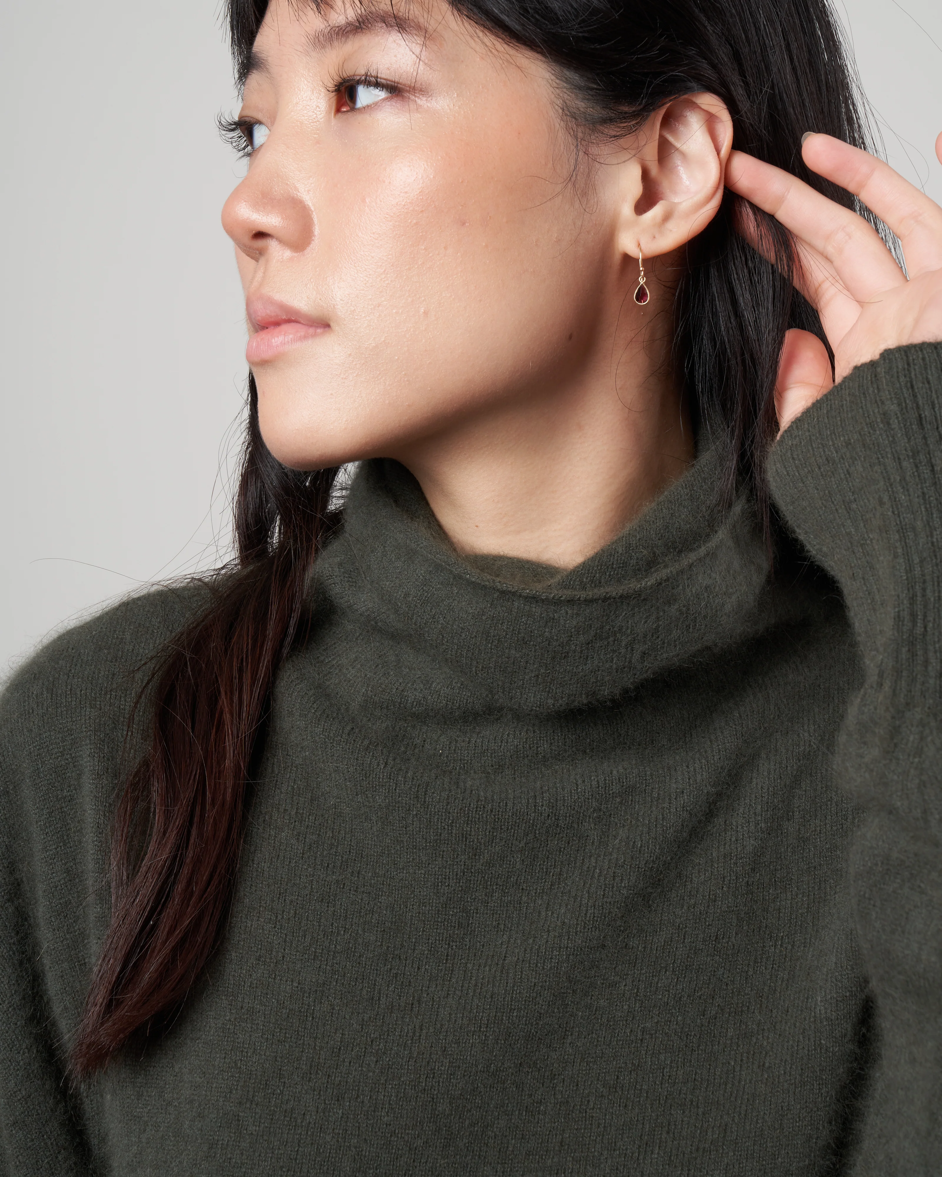 cashmere simple turtleneck sweater - khaki - Image 5