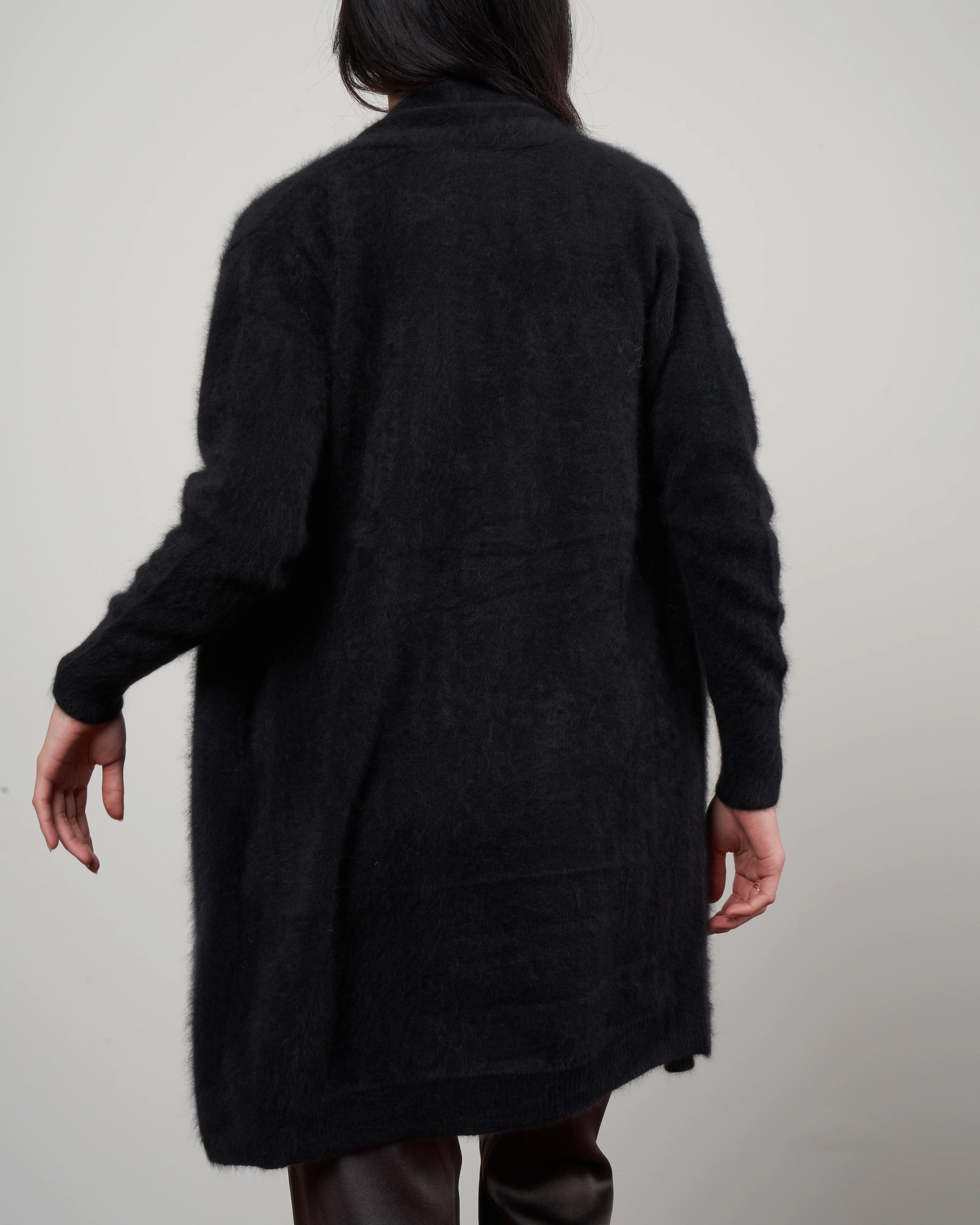 cashmere sweater coat - black - Image 4