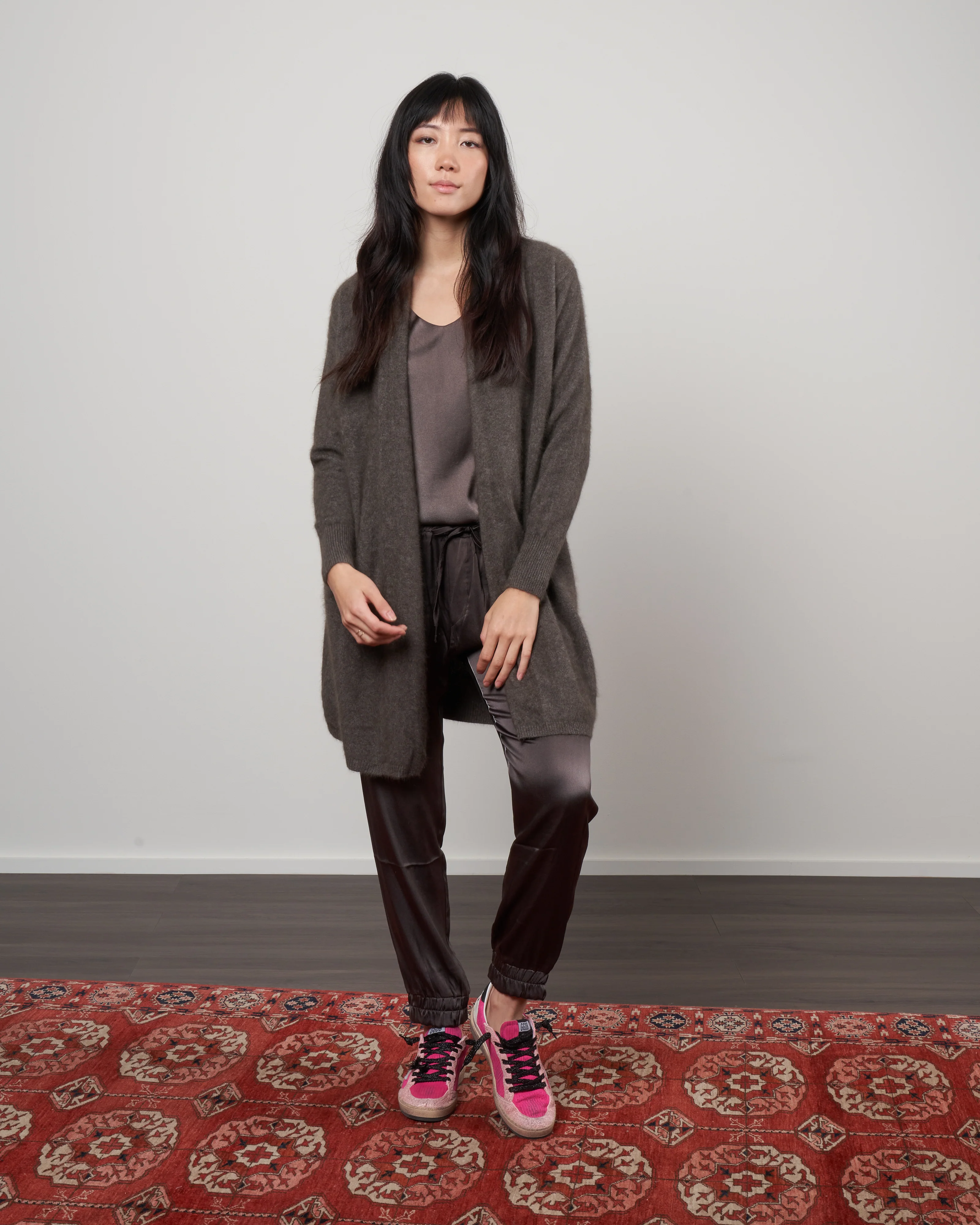 cashmere sweater coat -  grey brown - Image 2