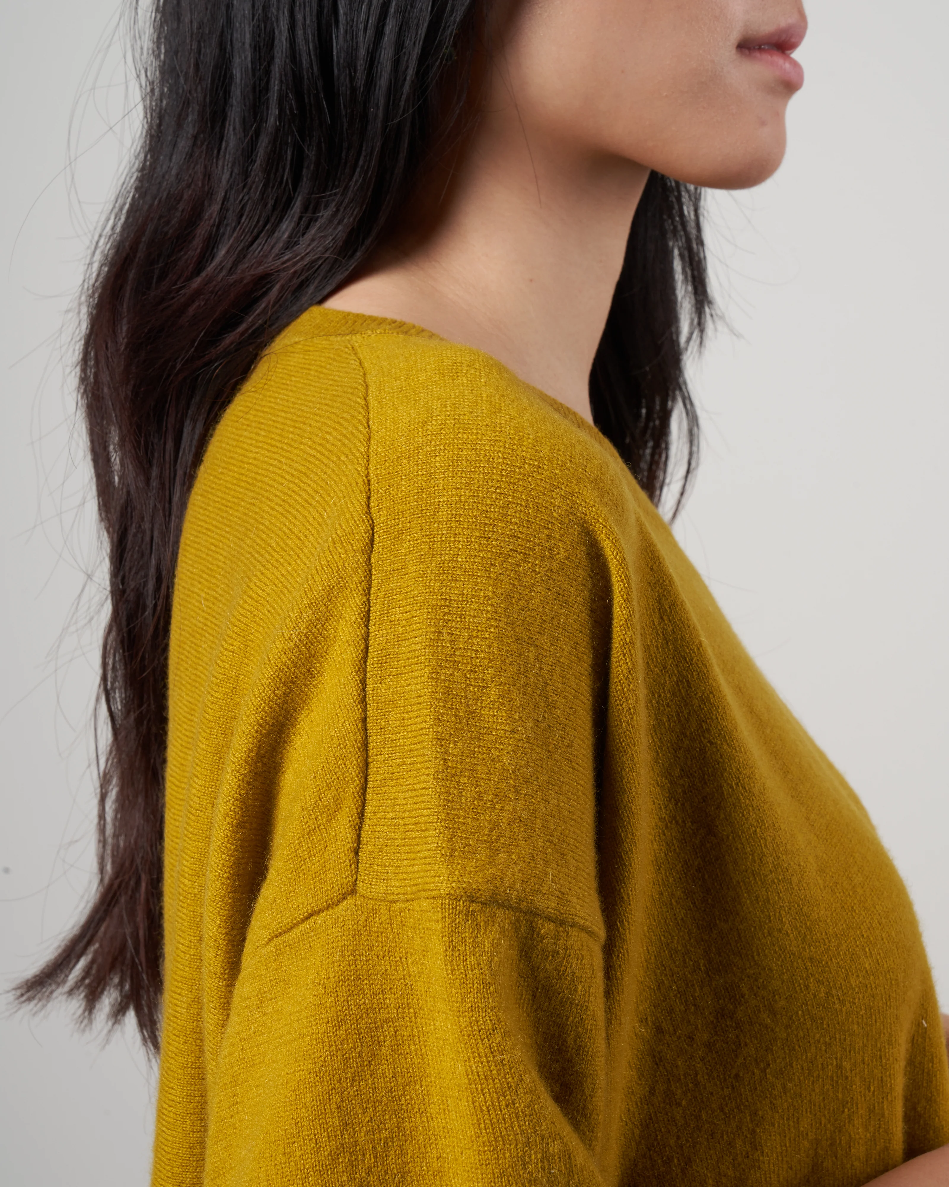 short sleeve crew neck sweater - yellow - Image 5