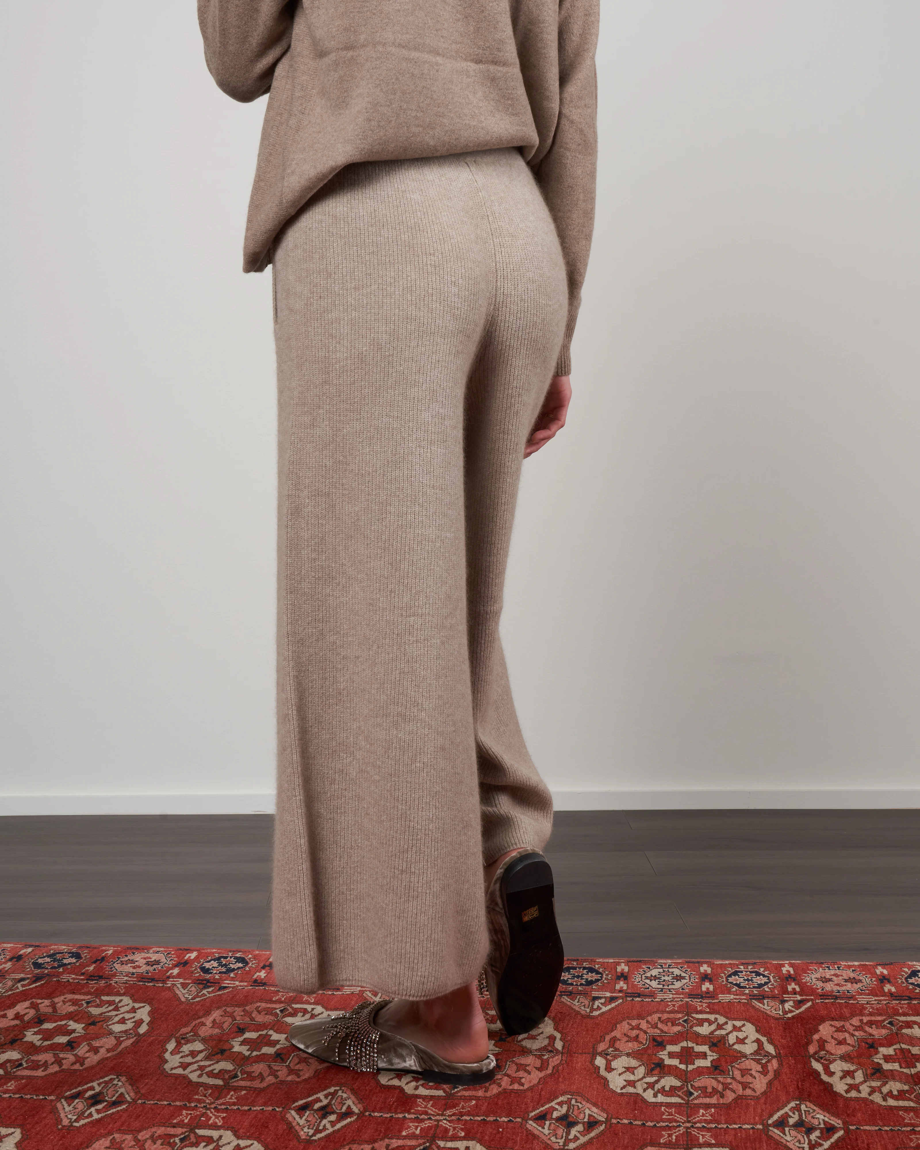 wide leg pull on pant - beige - Image 4