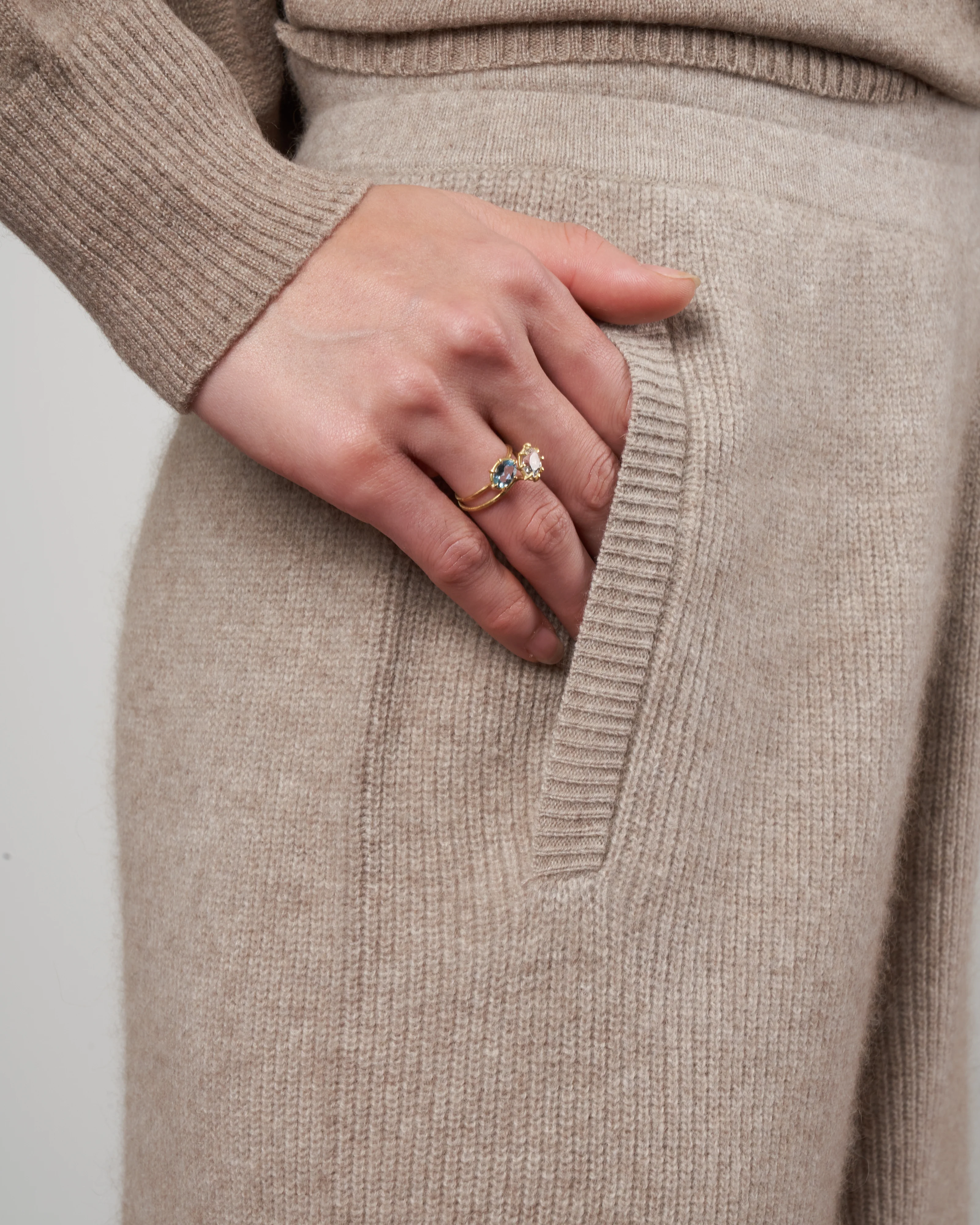 wide leg pull on pant - beige - Image 5