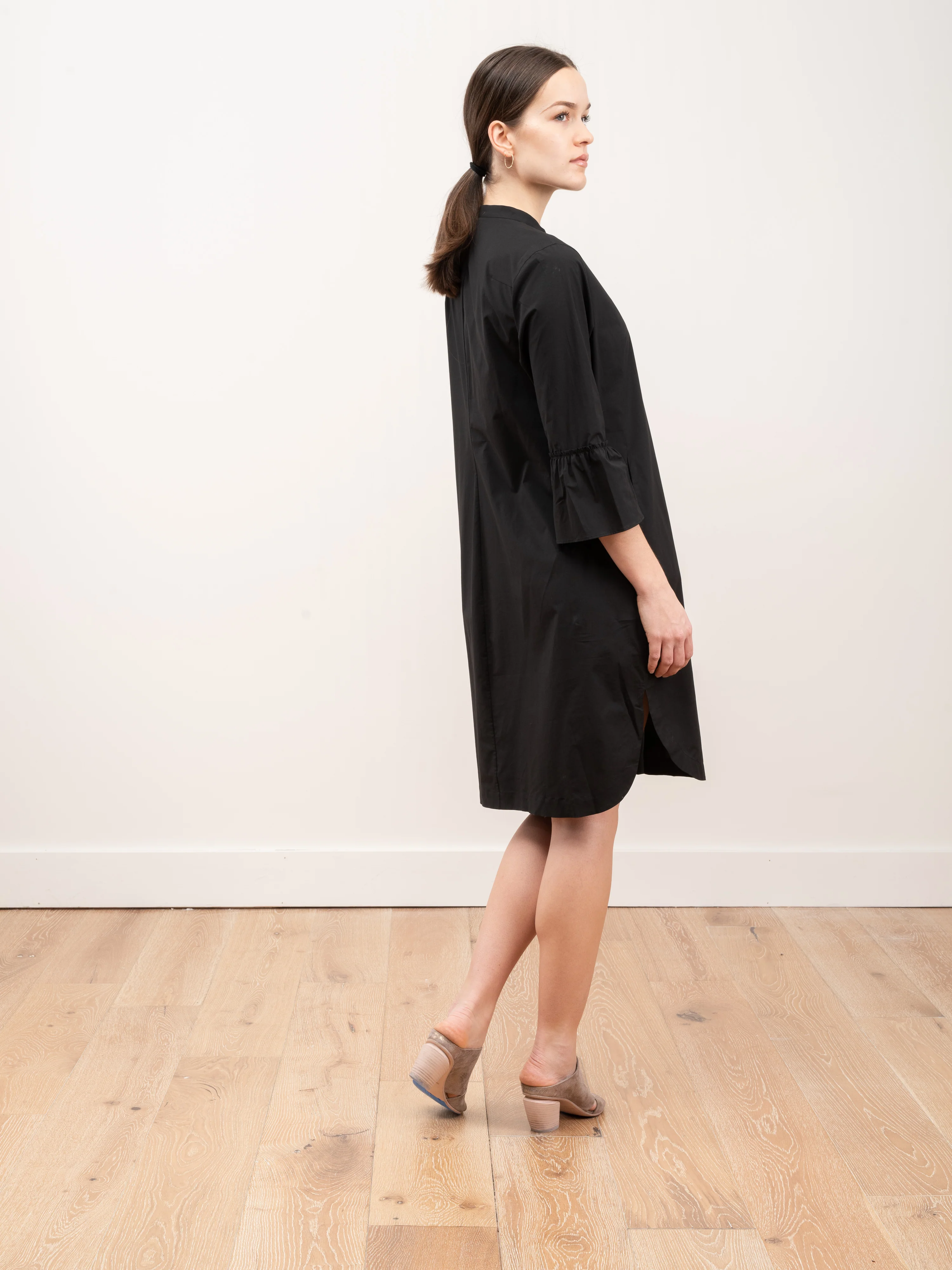 bell sleeve dress - black - Image 4