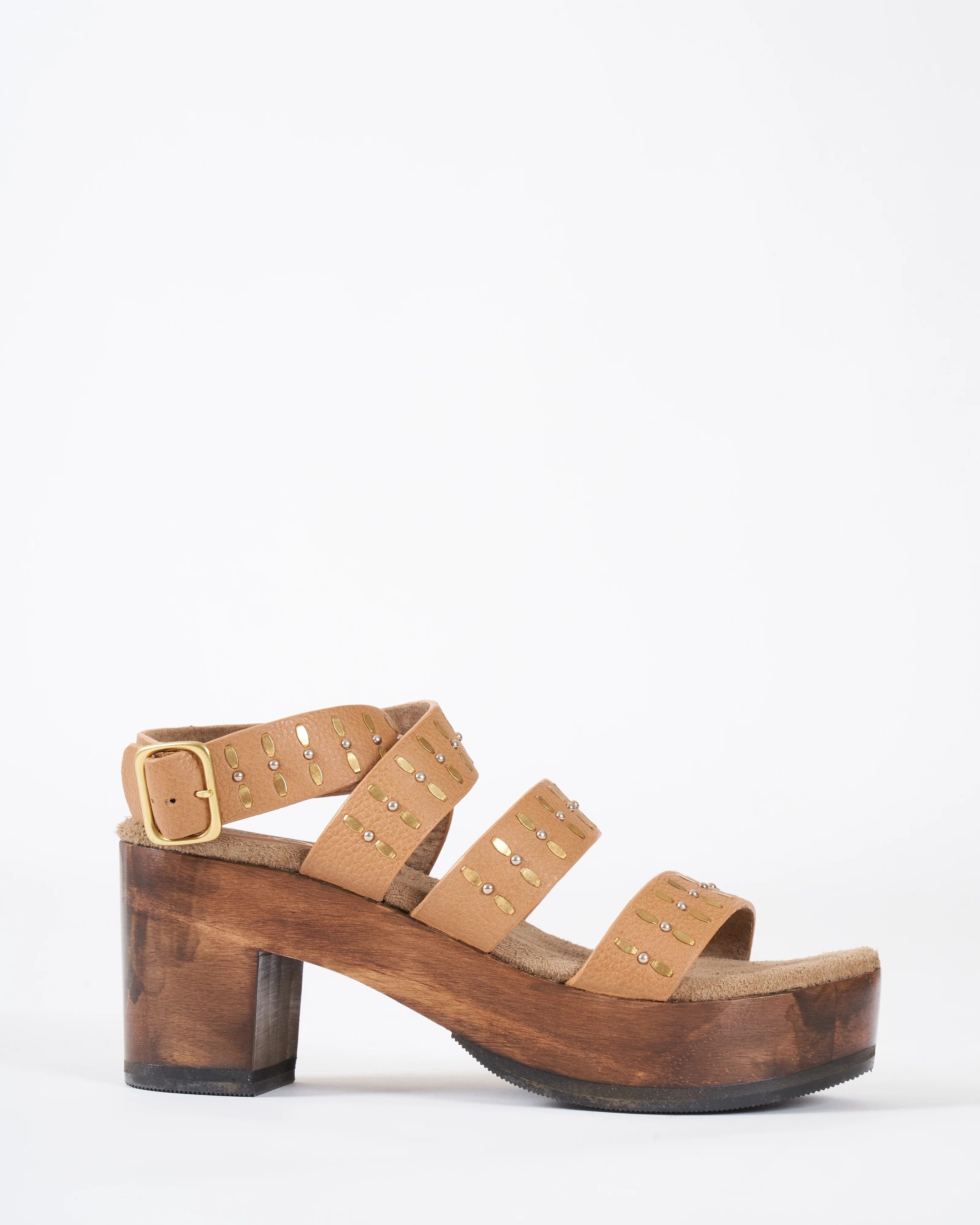 asha clog - natural nappa/nickel + brass artwork - Image 2