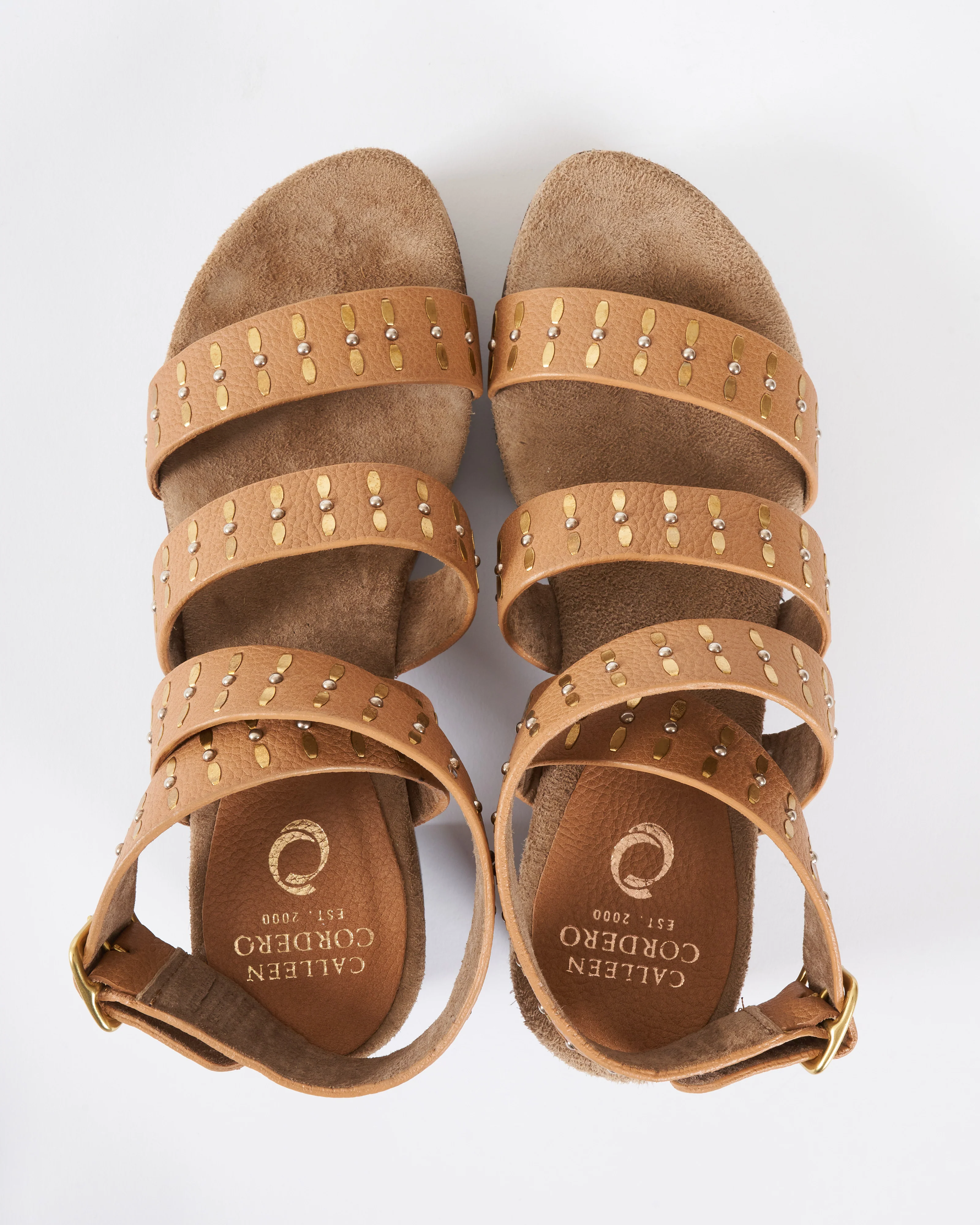 asha clog - natural nappa/nickel + brass artwork - Image 3