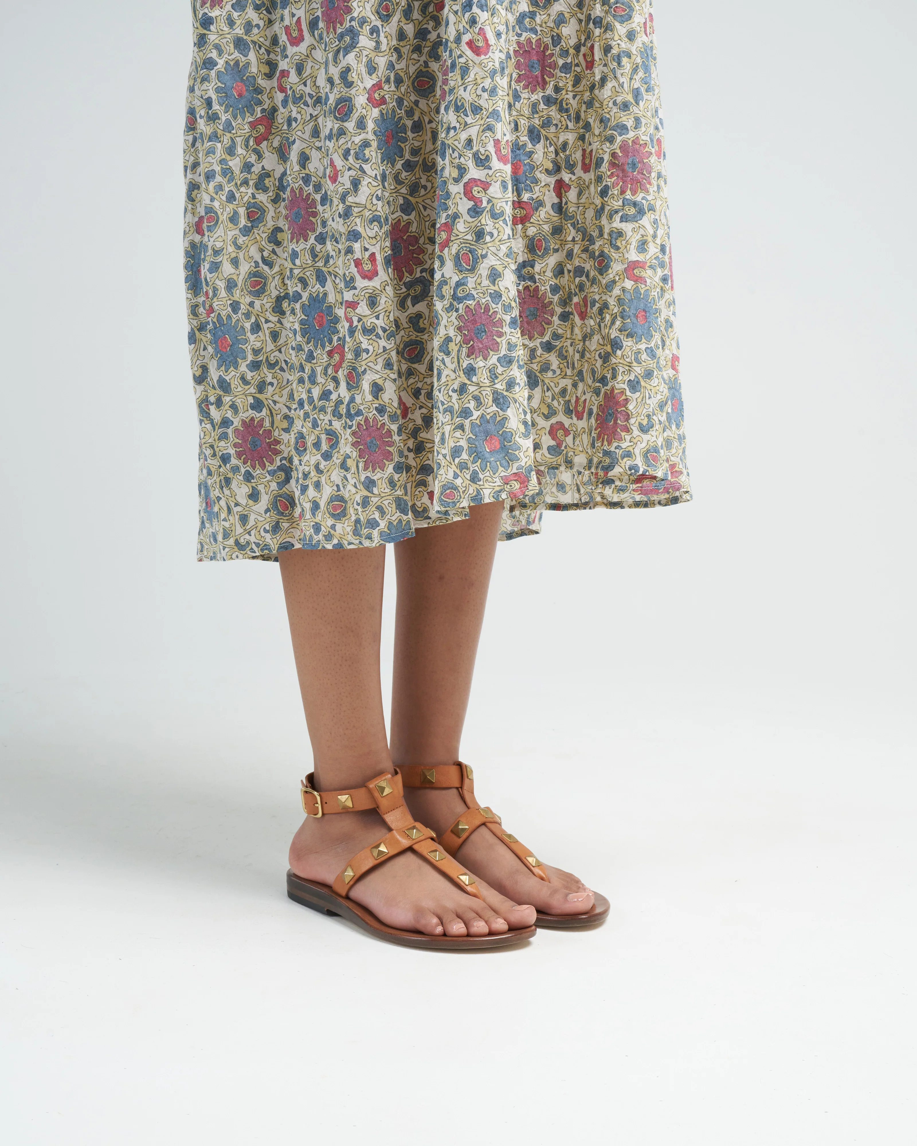 ava gladiator sandal - natural vacca leather/brass artwork - Image 2