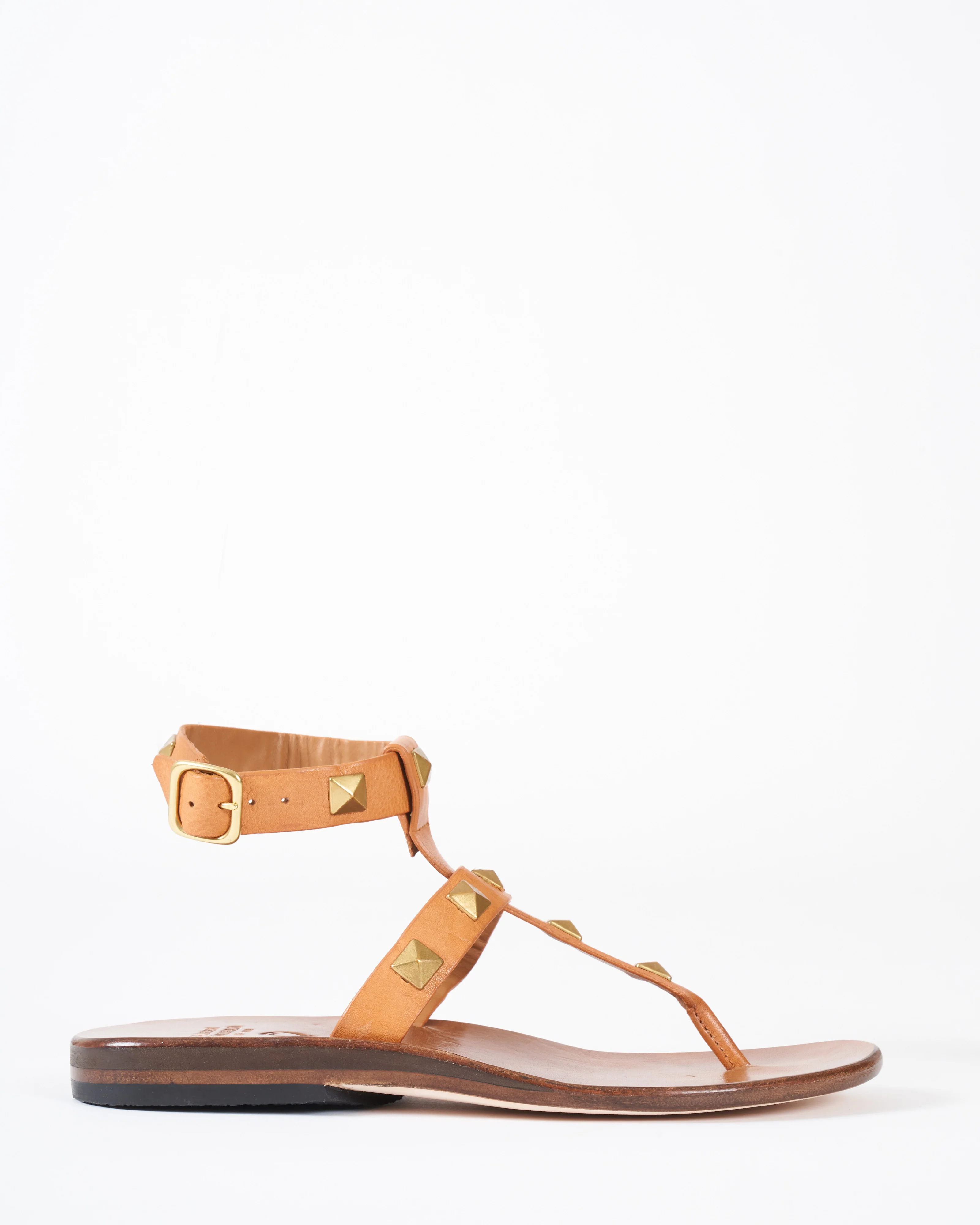 ava gladiator sandal - natural vacca leather/brass artwork - Image 3
