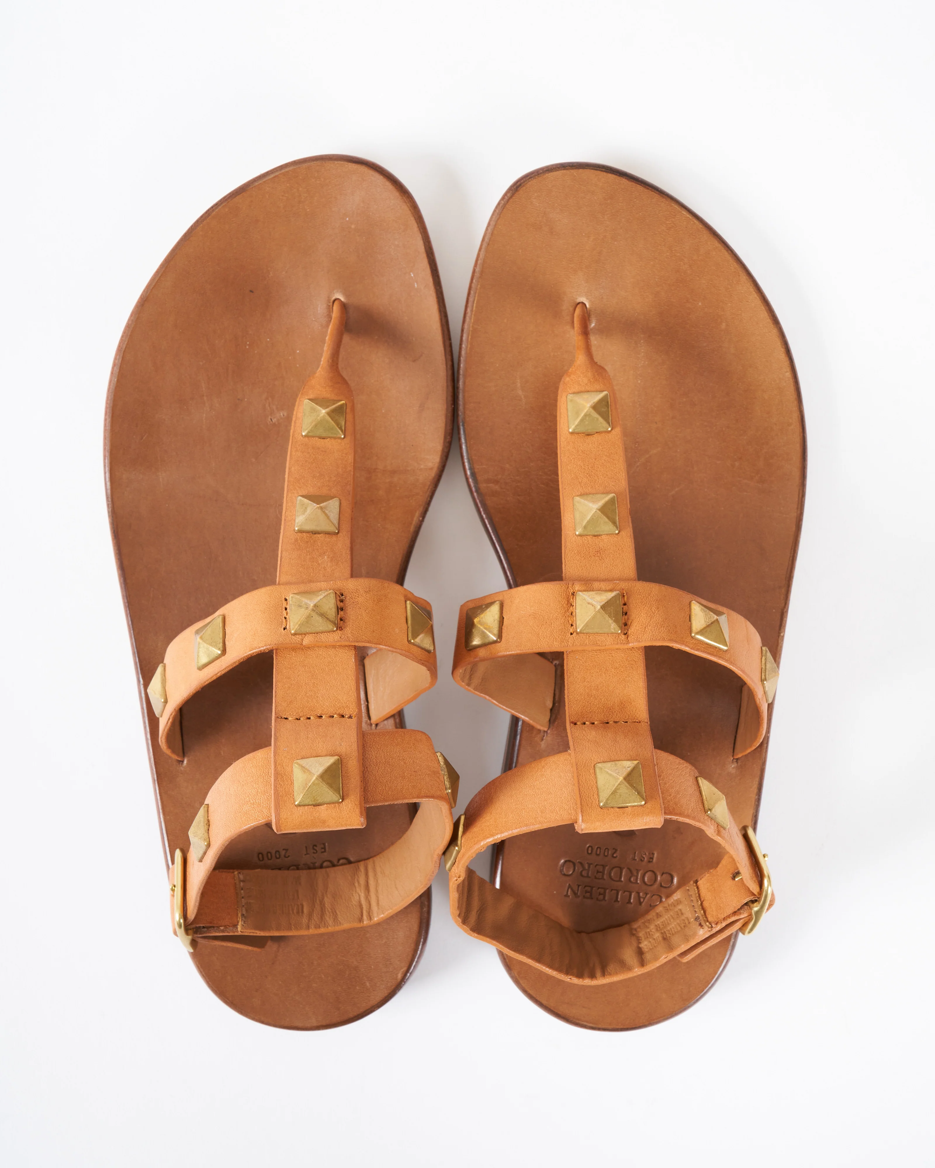 ava gladiator sandal - natural vacca leather/brass artwork - Image 4