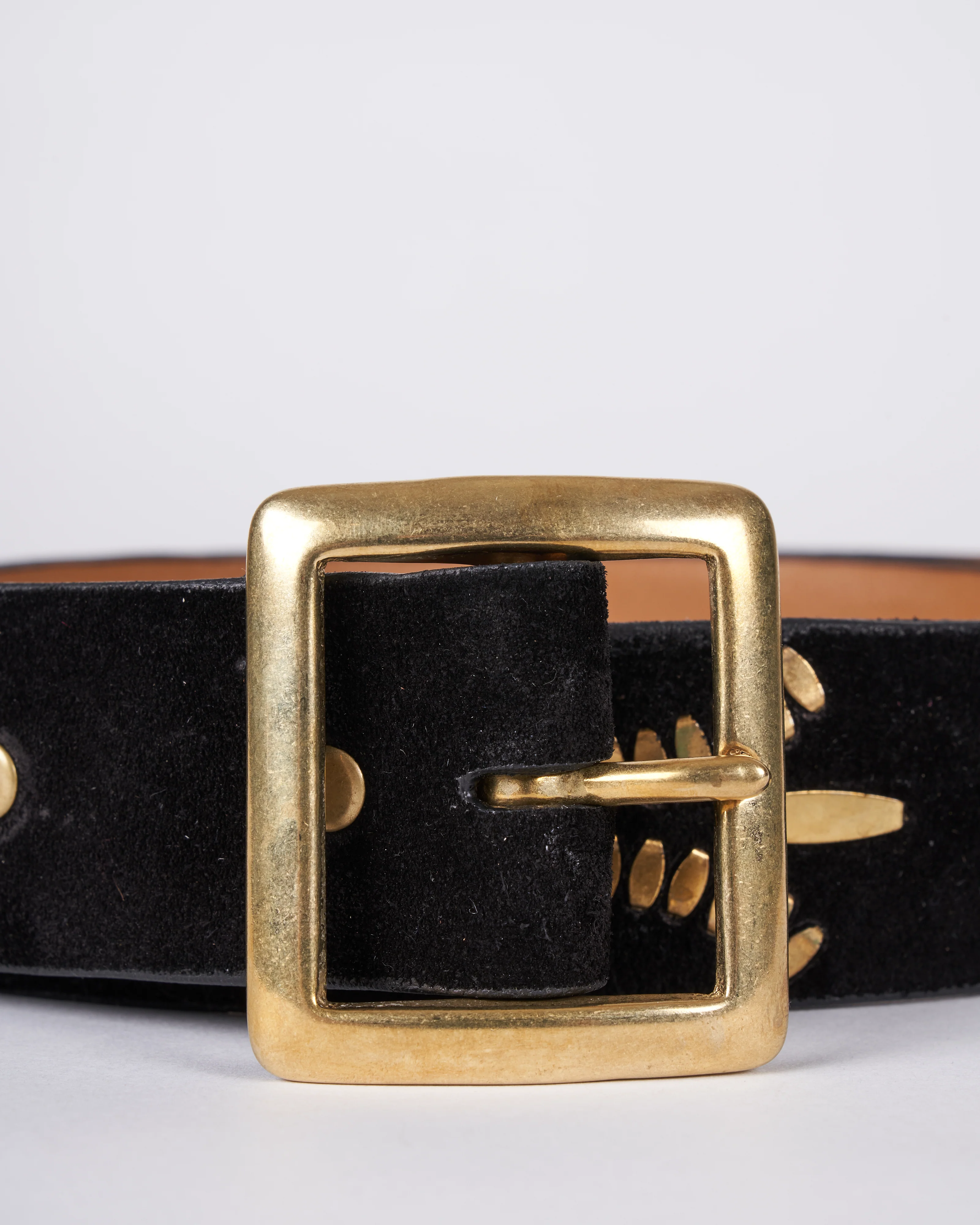 dominic belt - black suede brass artwork - Image 3