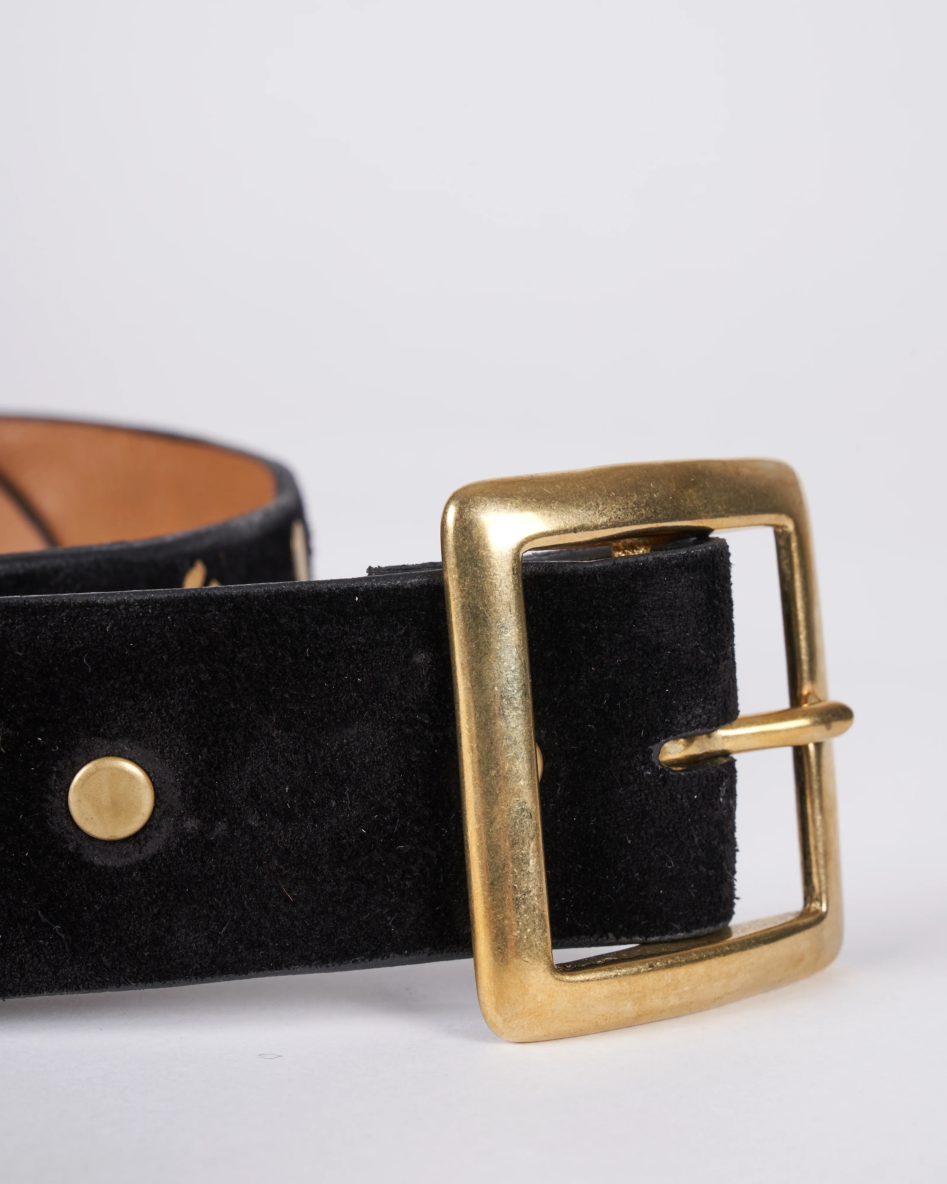 dominic belt - black suede brass artwork - Image 4