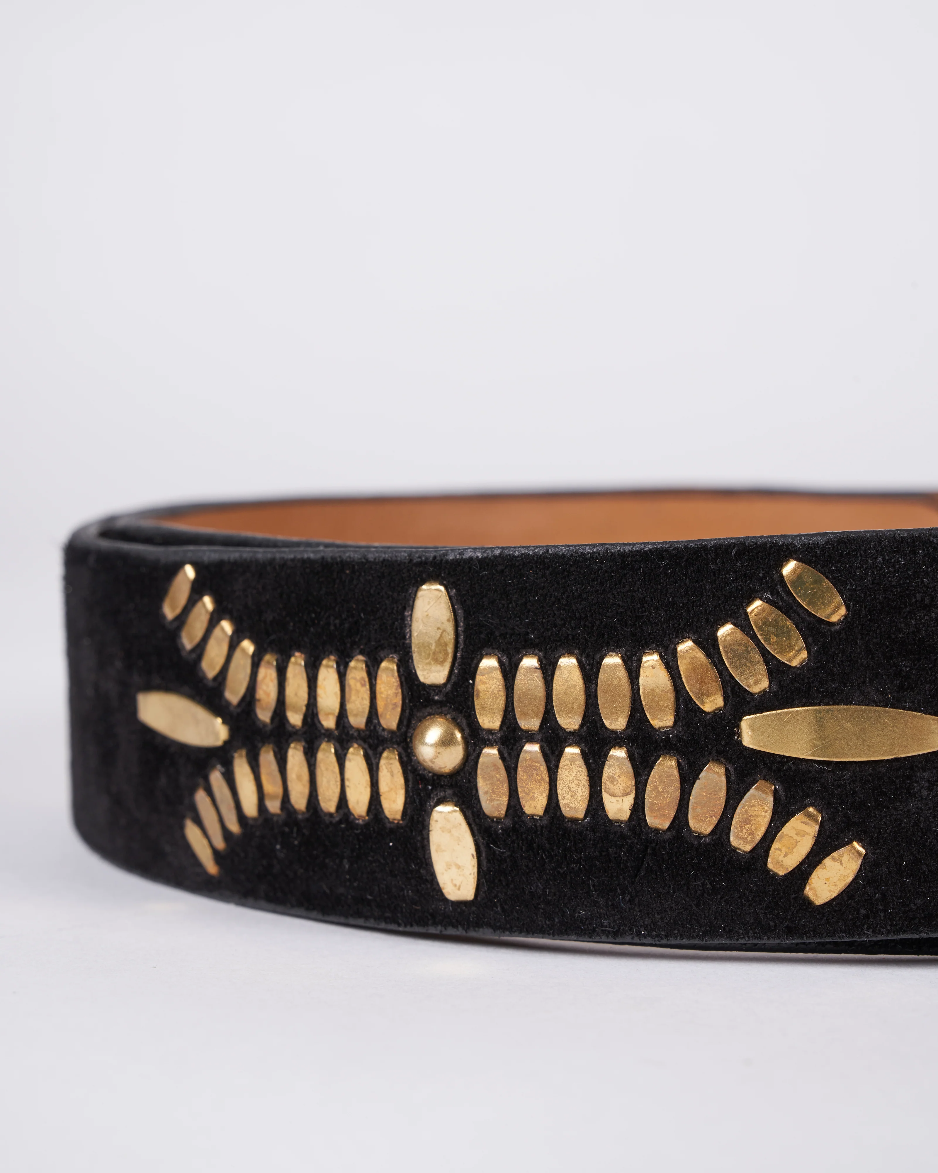 dominic belt - black suede brass artwork - Image 5
