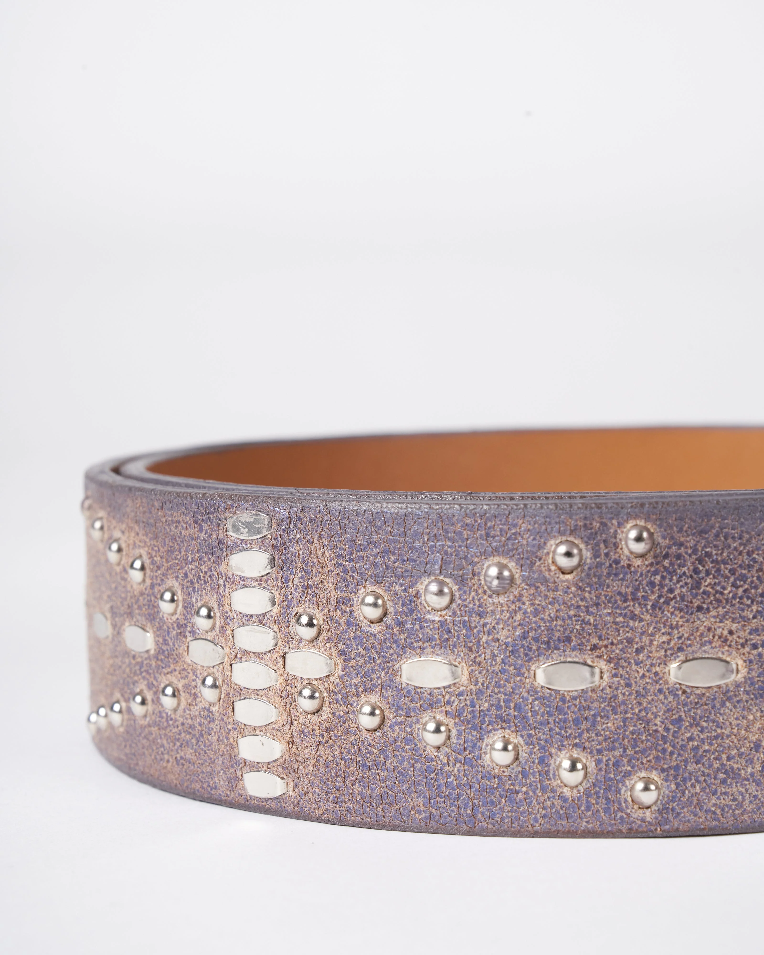 ige belt - blue pearl cracked leather - Image 4