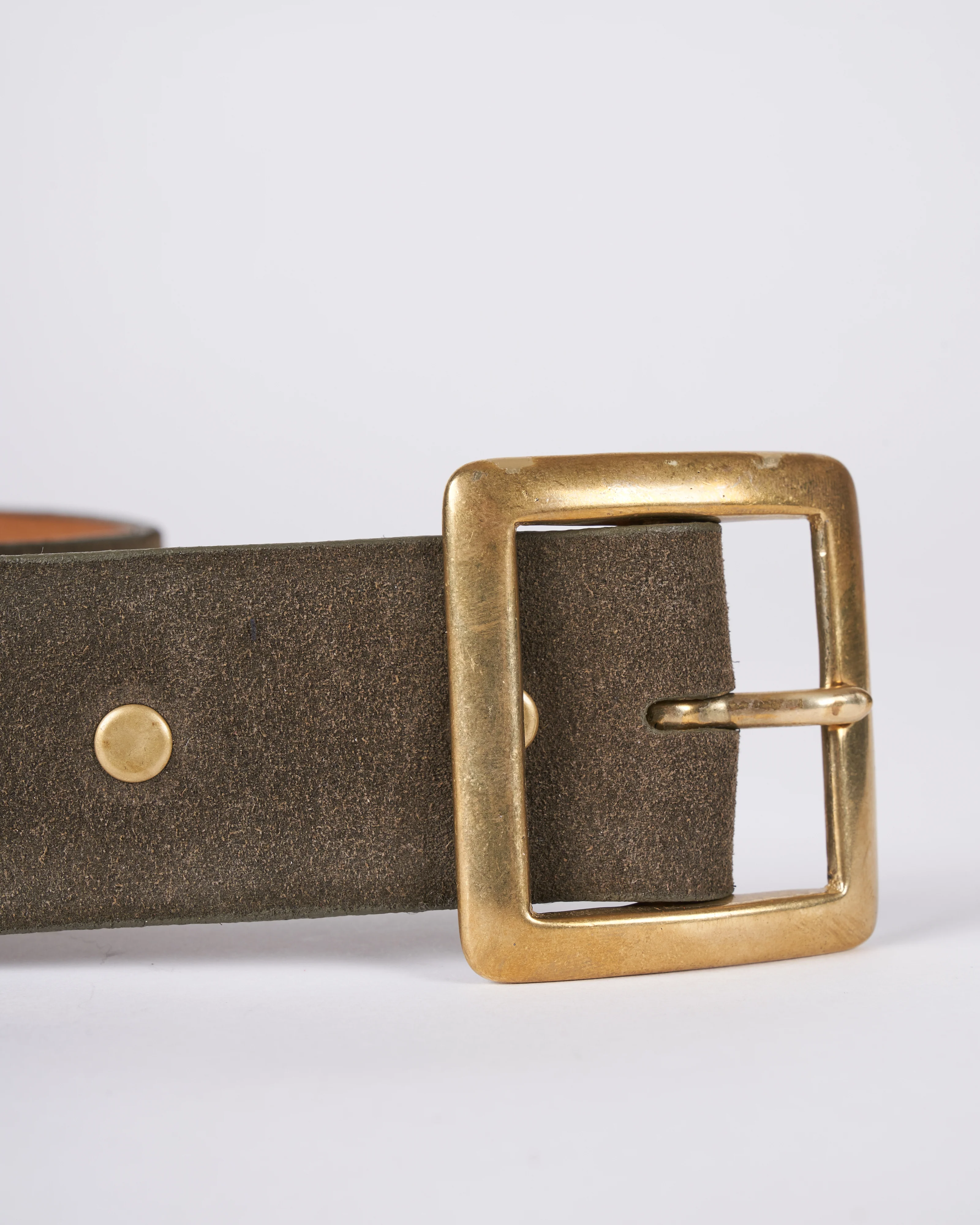 mala belt - dark olive suede brass & nickel - Image 4