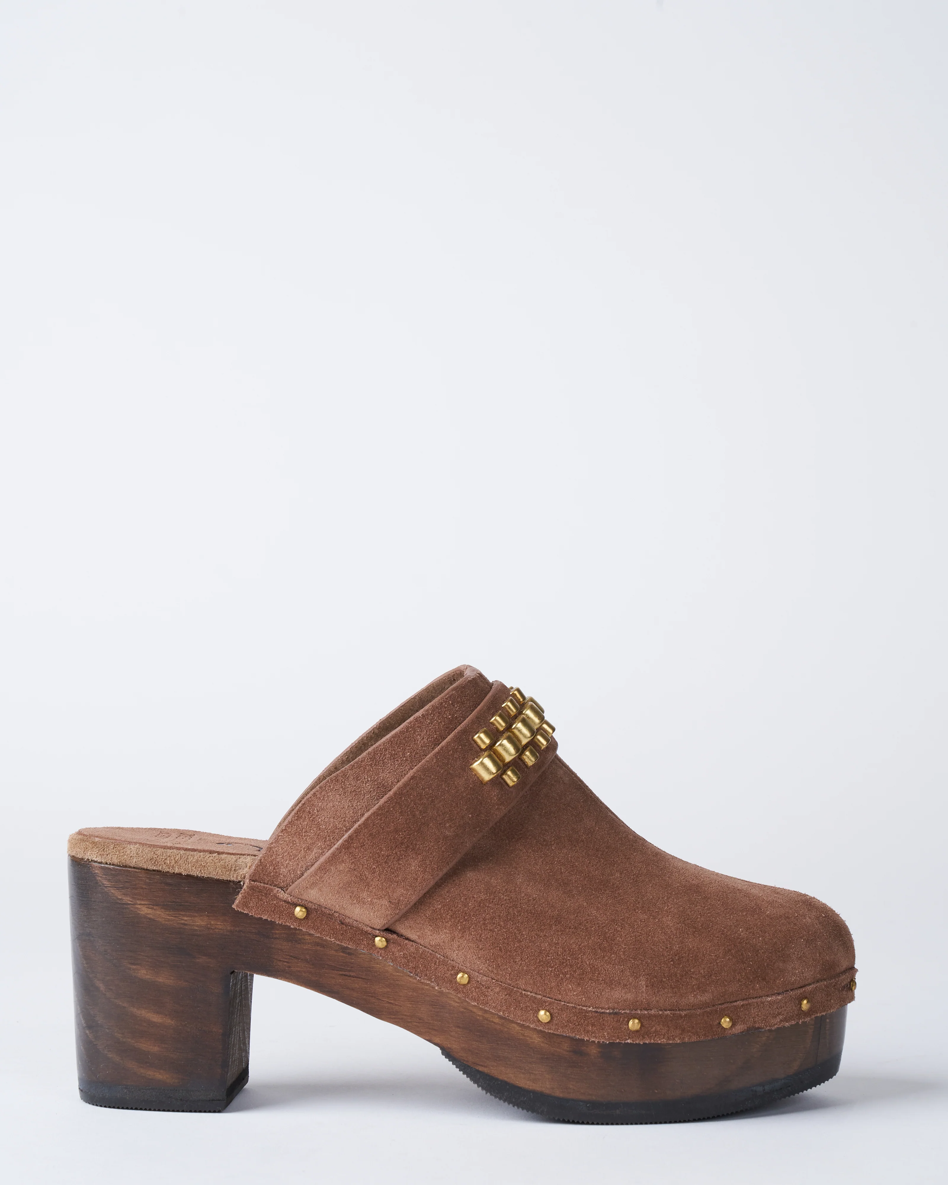 rolex closed toe clog - woodsmoke suede brass - Image 3
