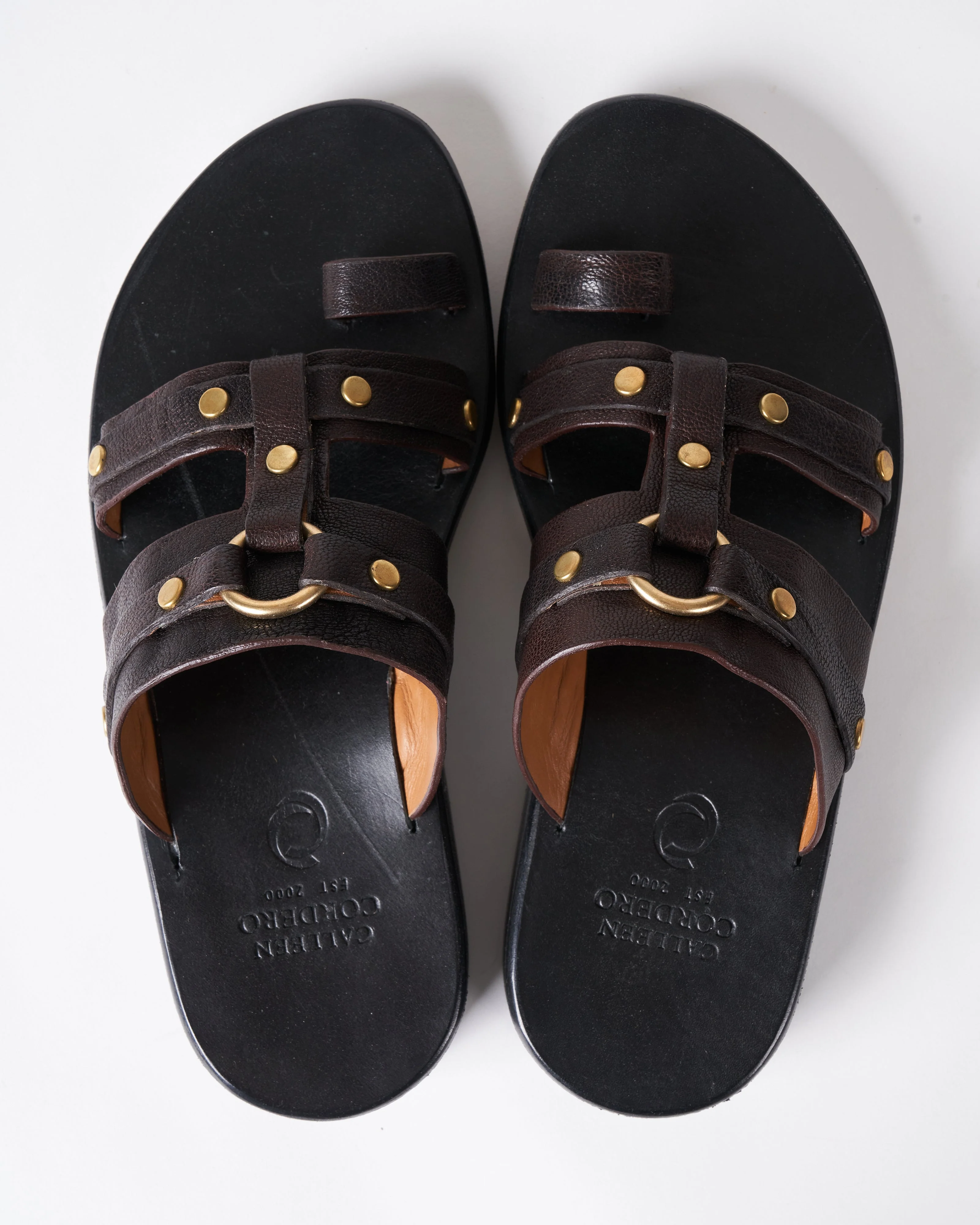 tocci toe ring sandal - espresso brown leather - Image 3
