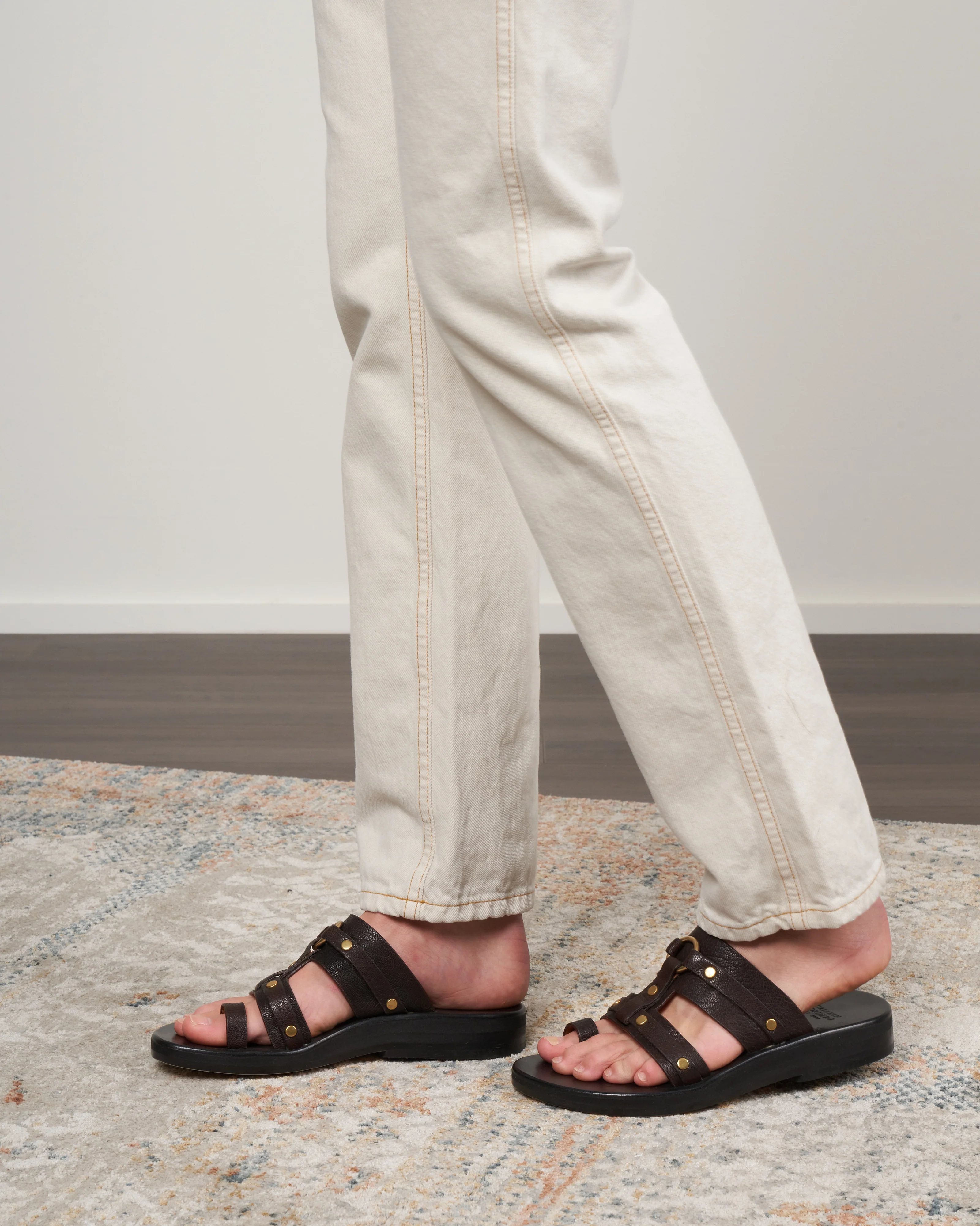 tocci toe ring sandal - espresso brown leather - Image 4
