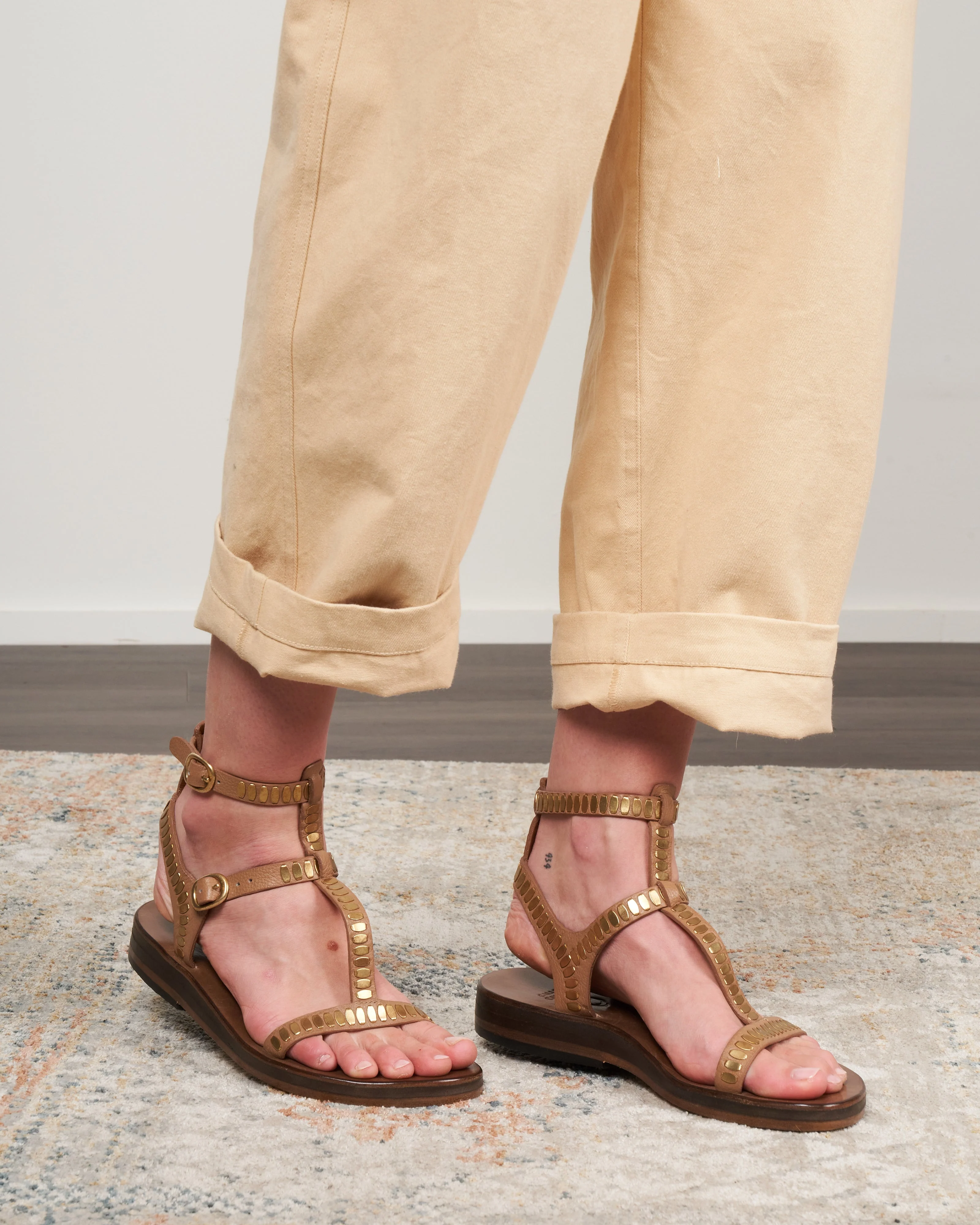 zeta gladiator strap sandal - natural nappa - Image 4