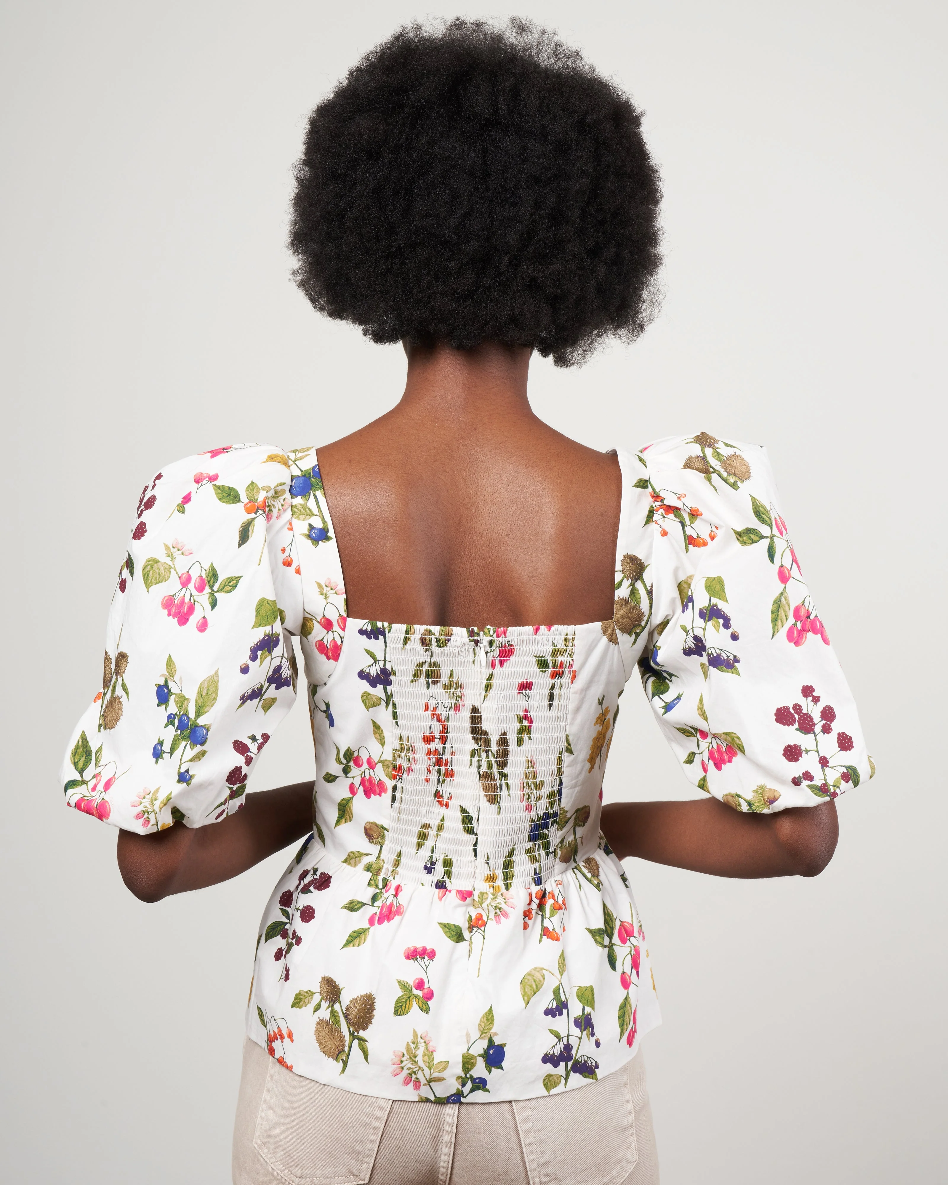 alexis top - botanical allover ivory - Image 4