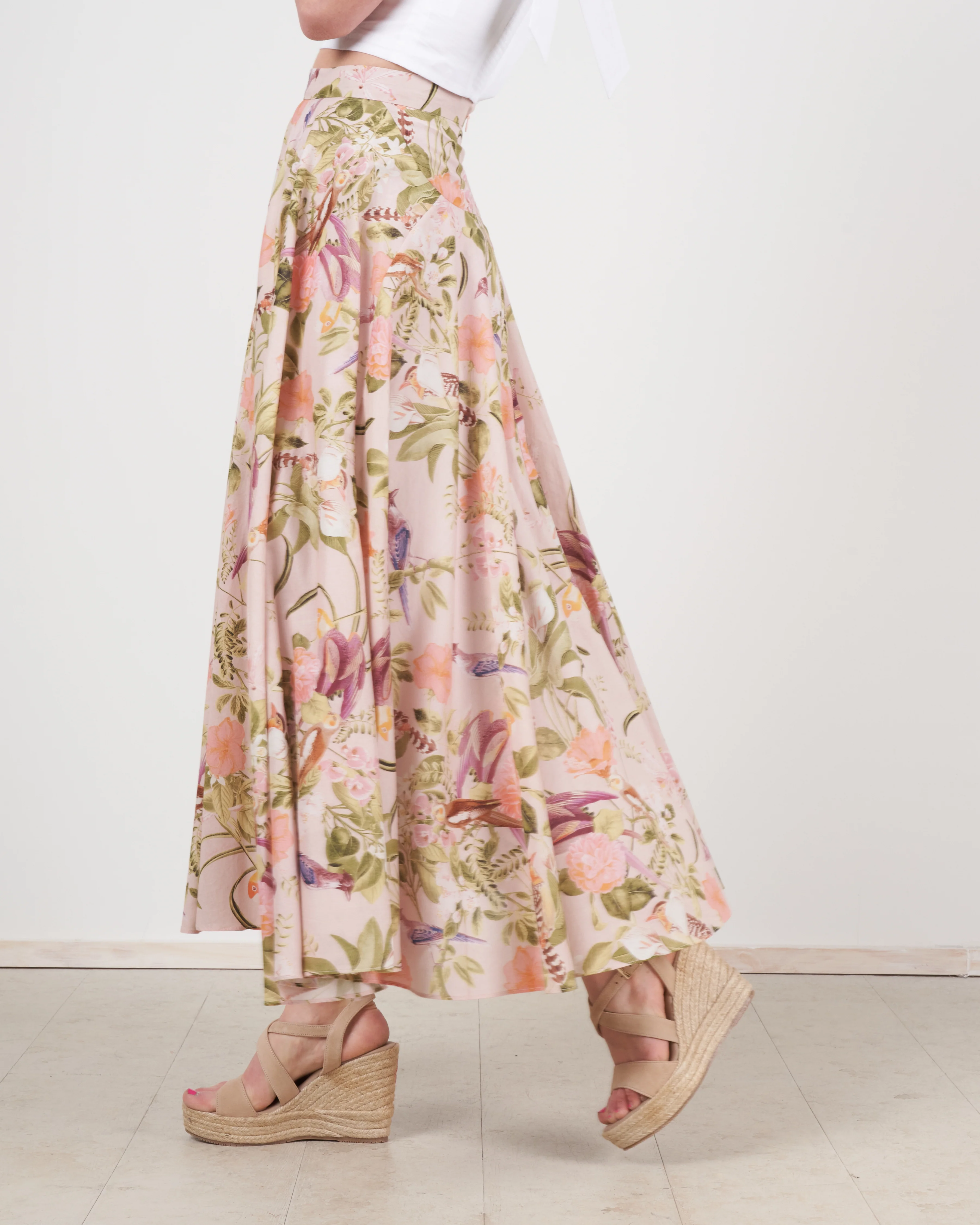 aquinnah skirt - tropical birds blush - Image 3