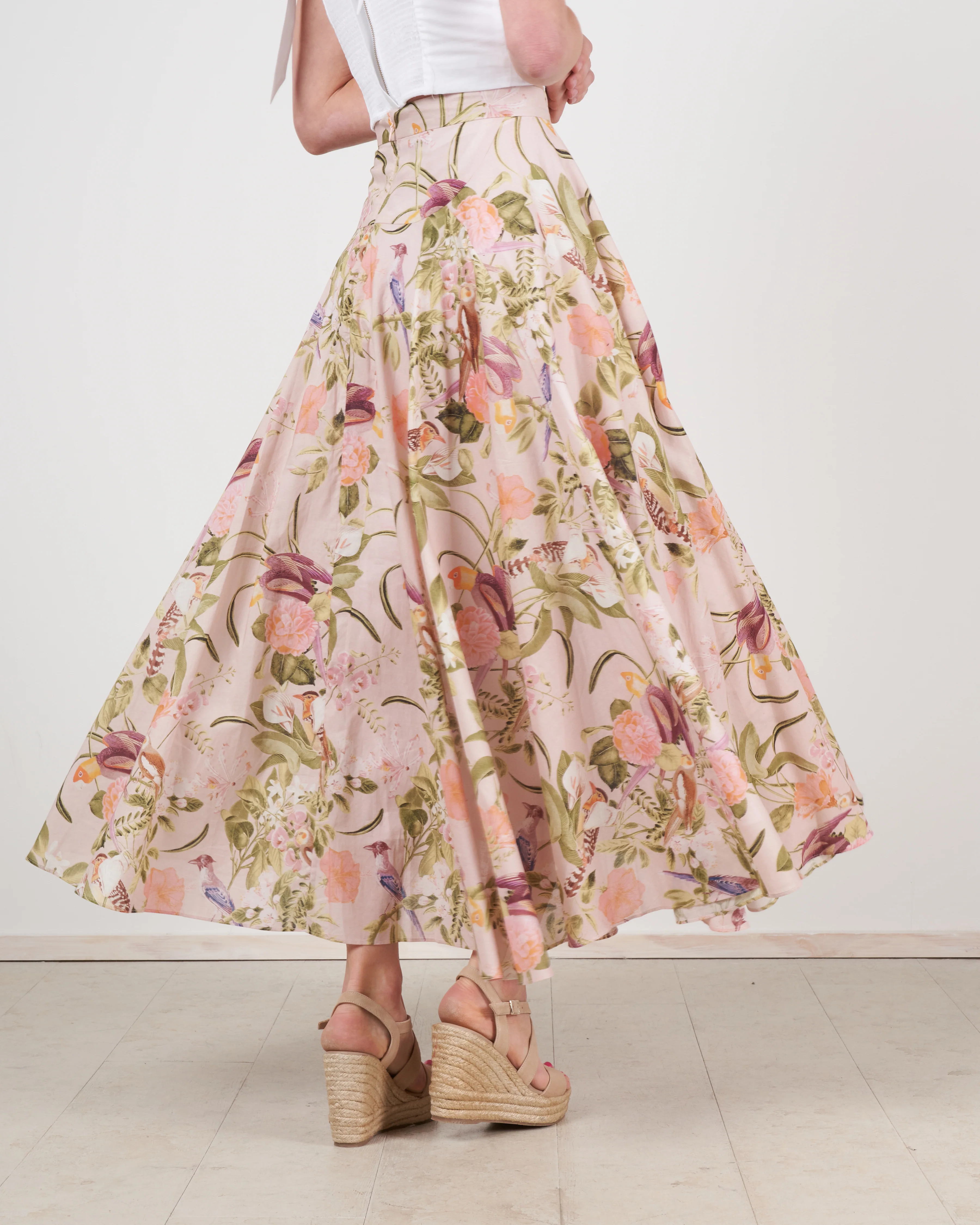 aquinnah skirt - tropical birds blush - Image 4