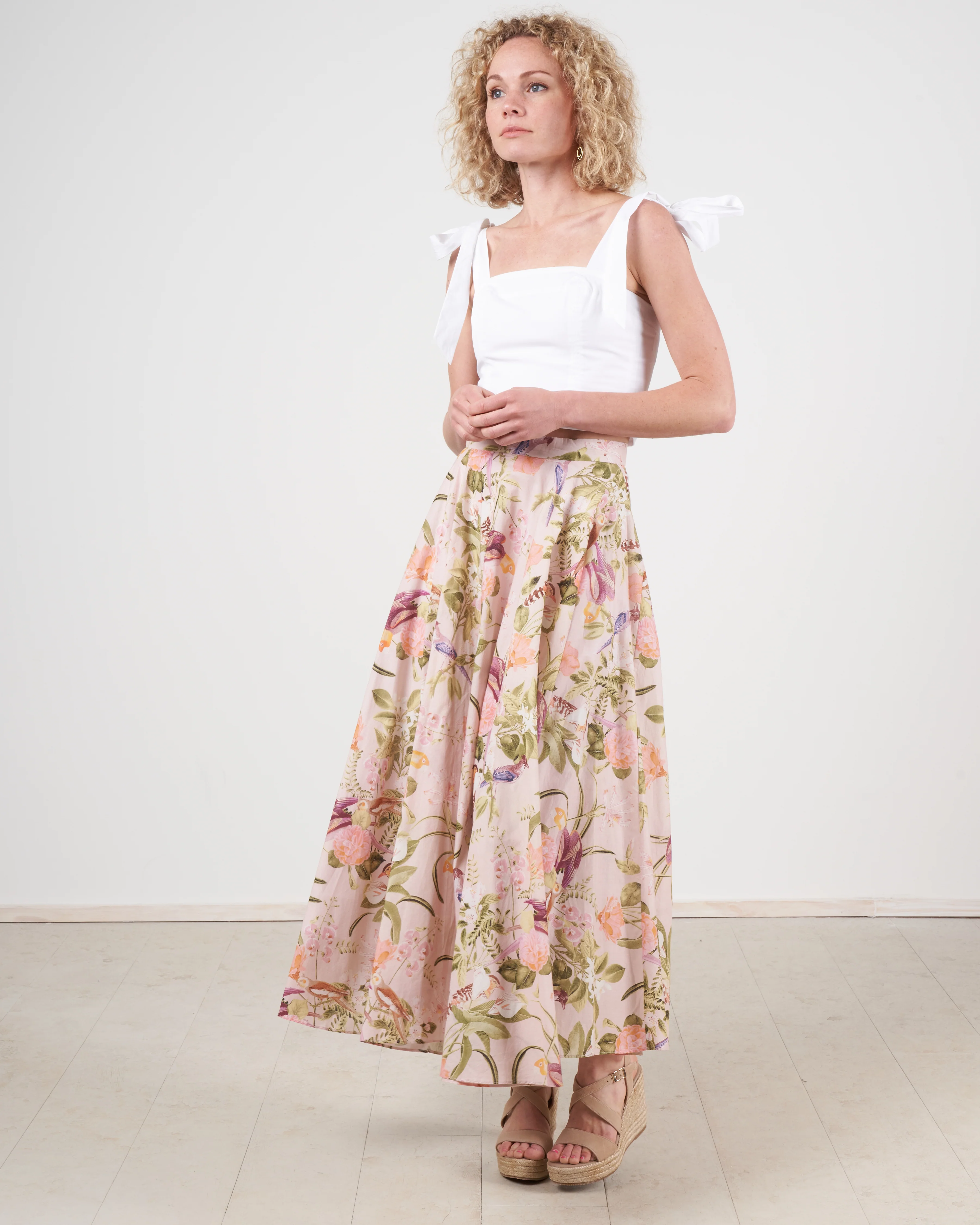 aquinnah skirt - tropical birds blush - Image 6
