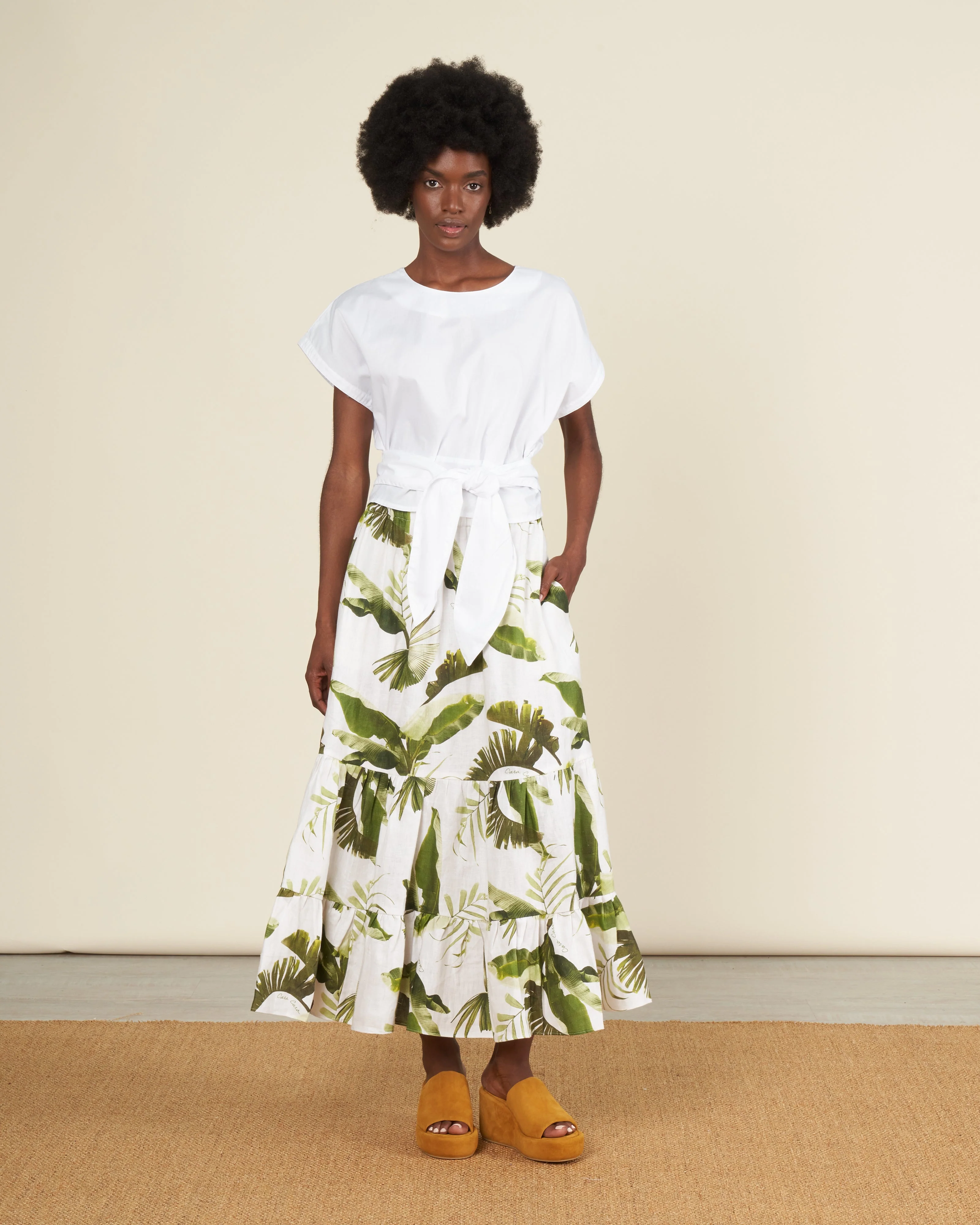chase skirt - tropical jungle ivory