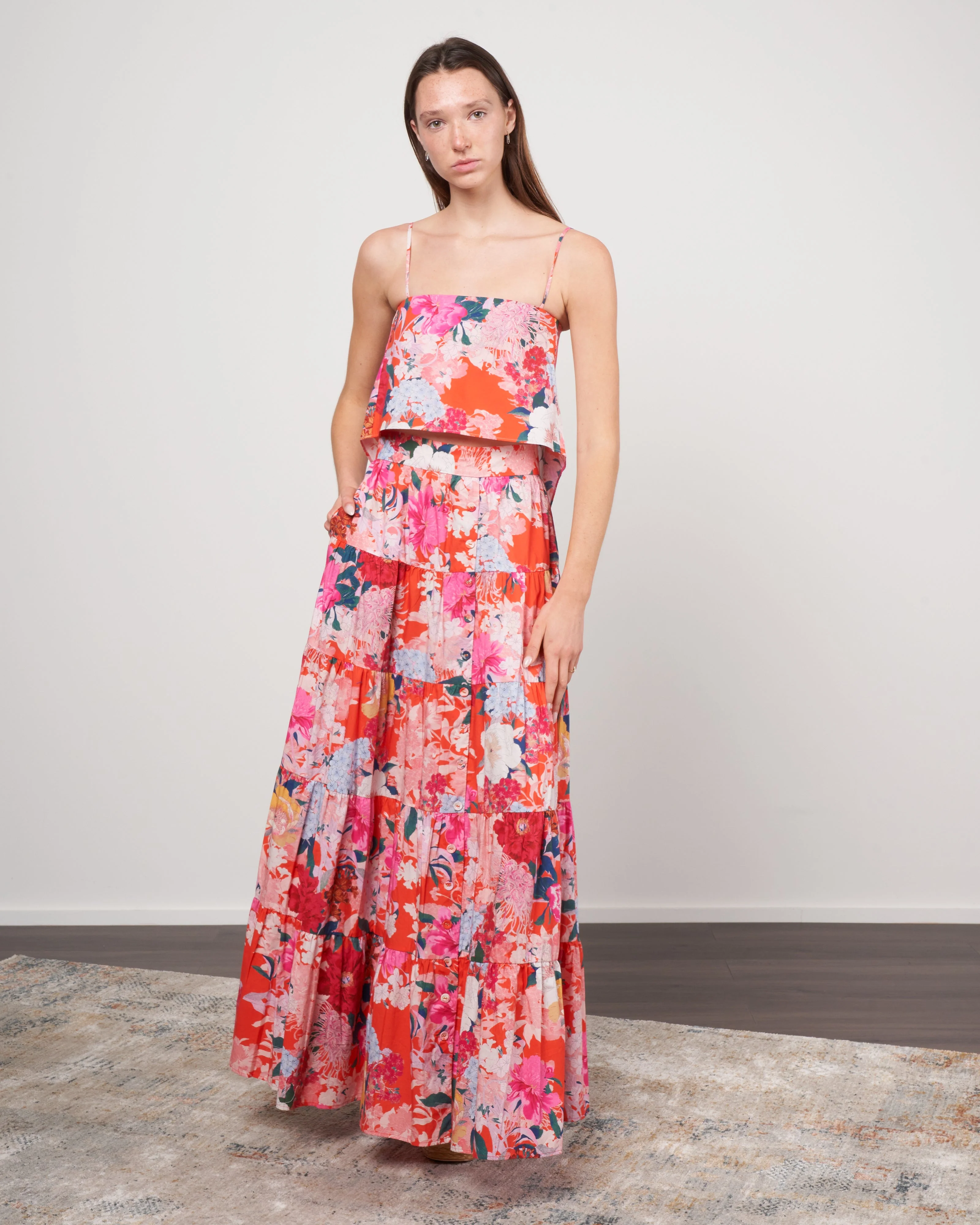 lizzie top - japanese floral red - Image 2