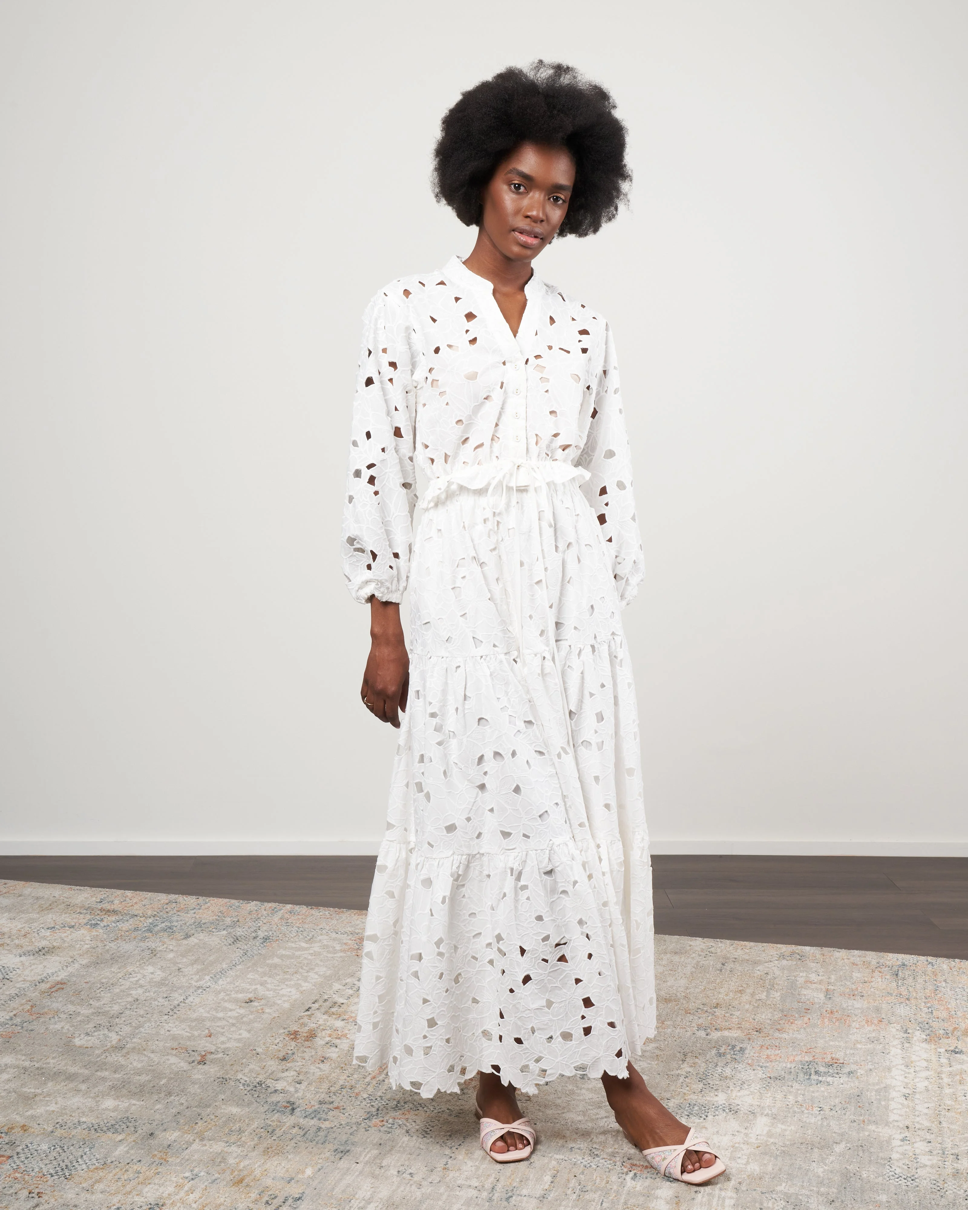 melanie skirt - scalloped floral eyelet white - Image 2
