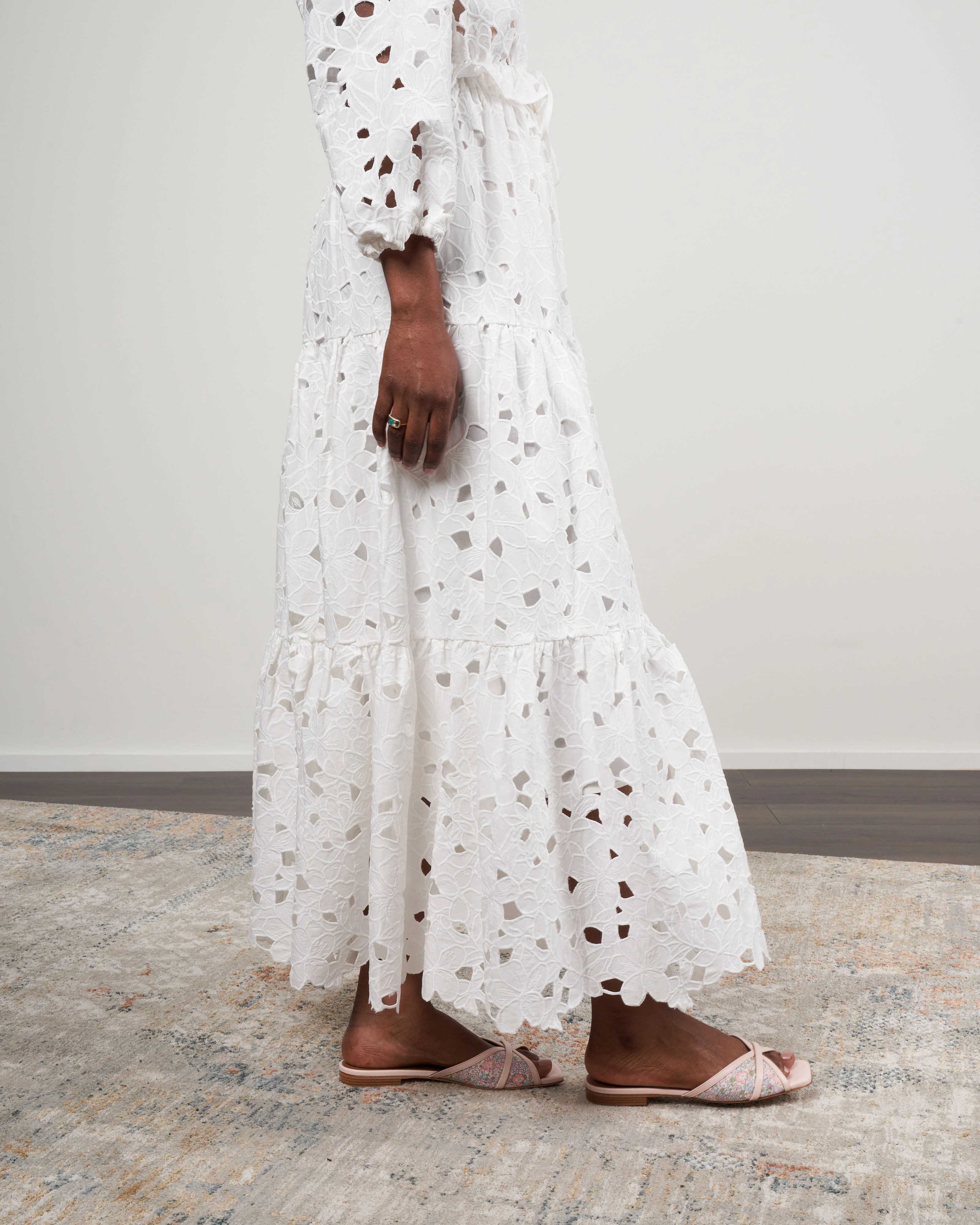melanie skirt - scalloped floral eyelet white - Image 3