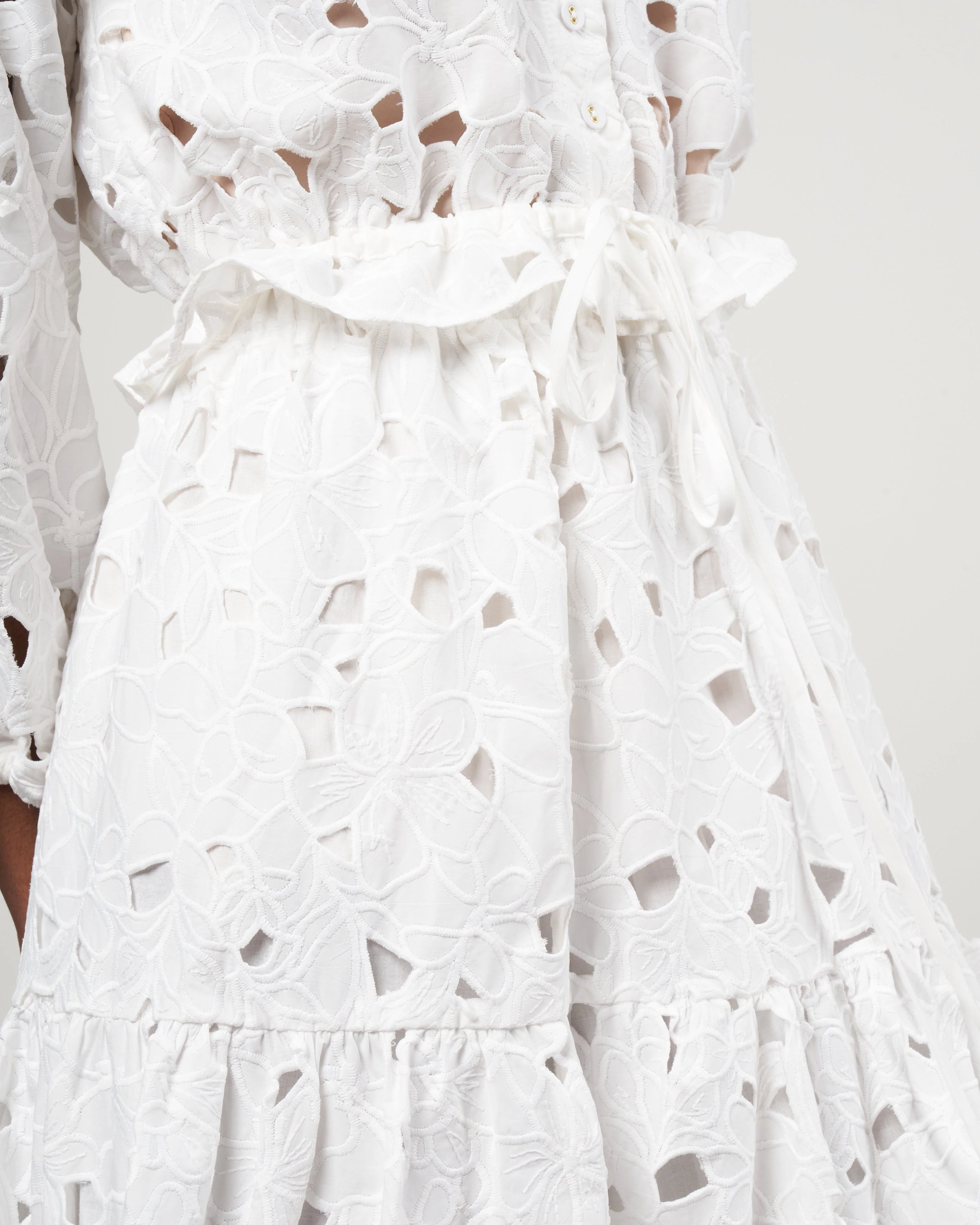 melanie skirt - scalloped floral eyelet white - Image 5