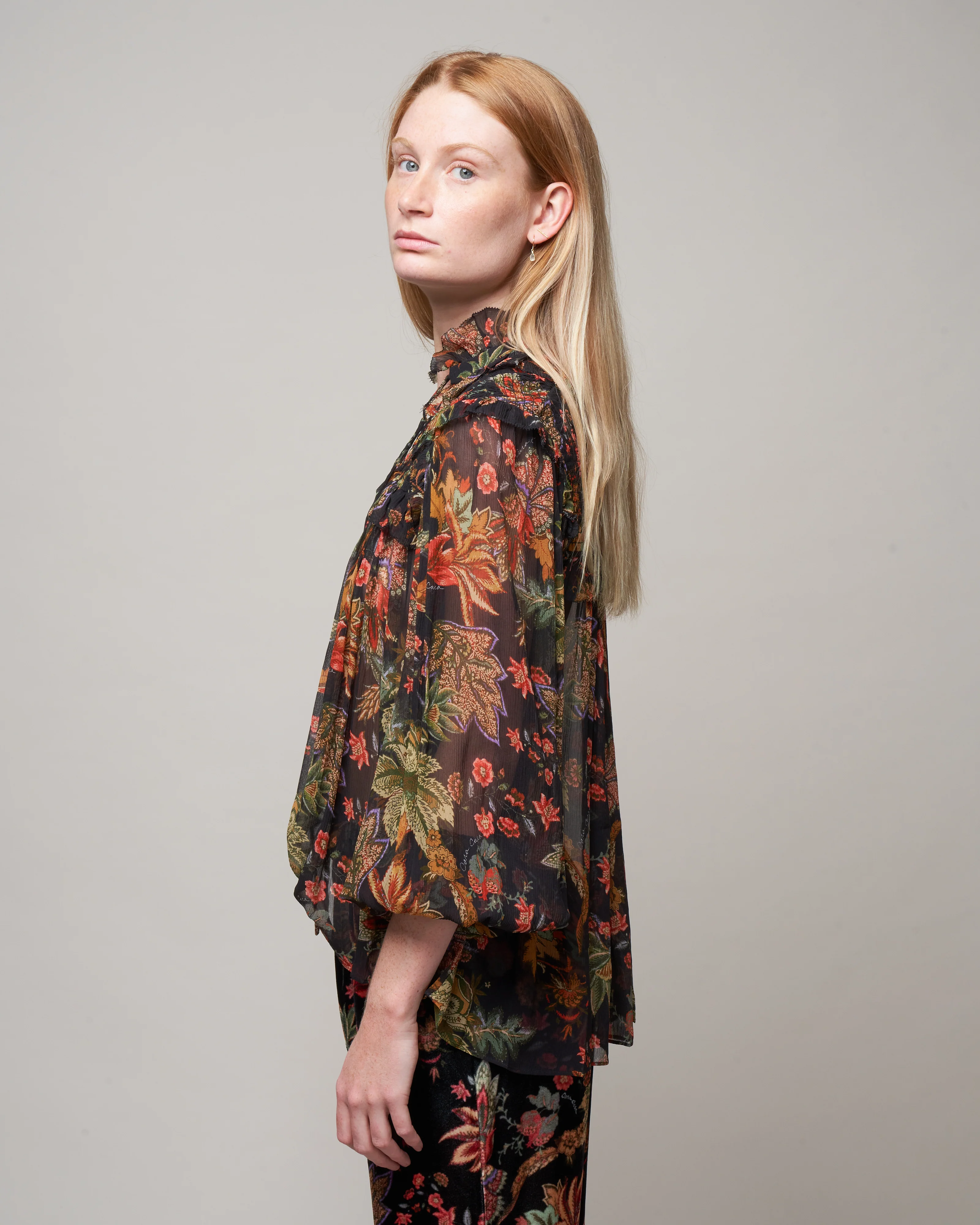 michelle blouse - multi jacobean black - Image 3