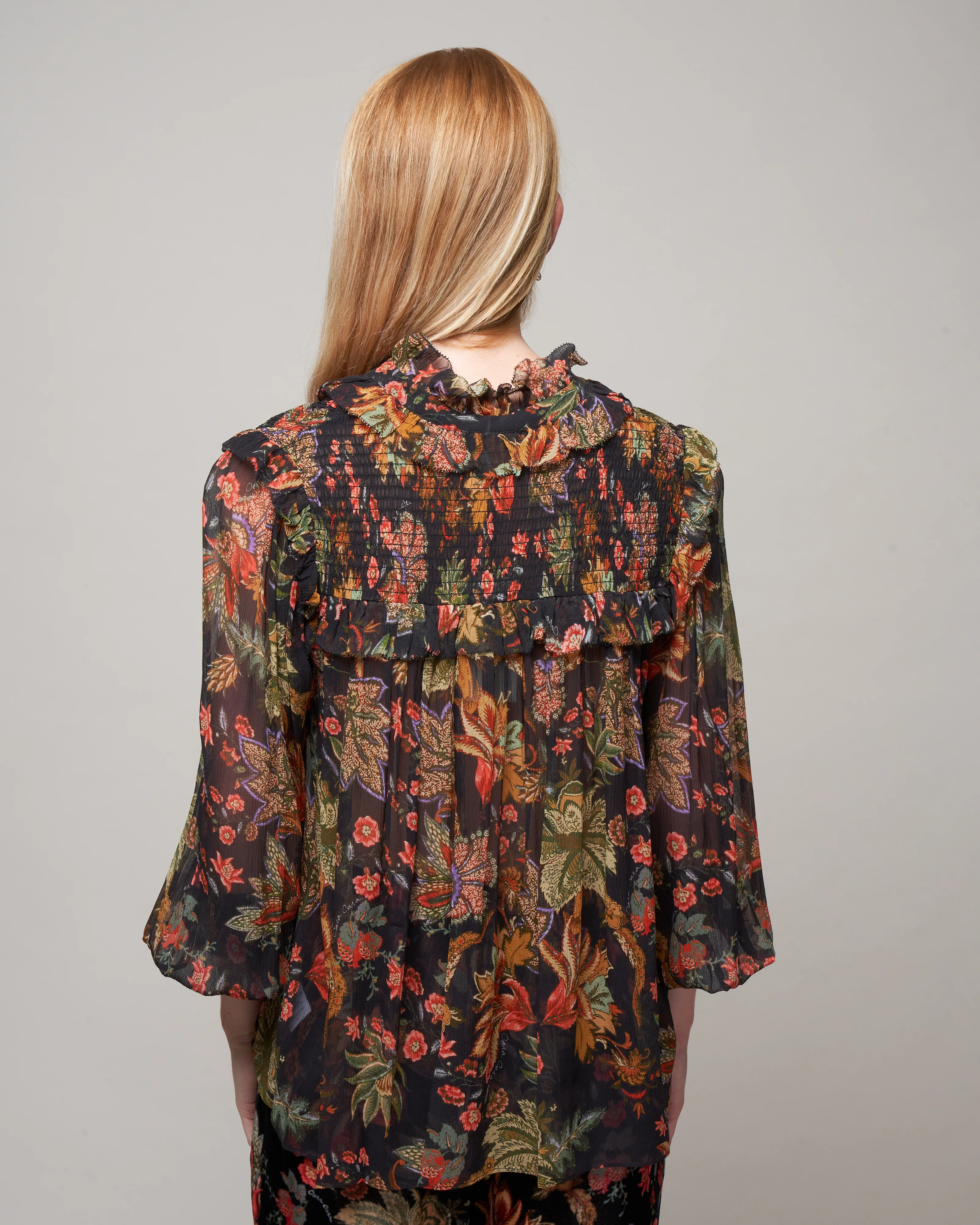 michelle blouse - multi jacobean black - Image 4