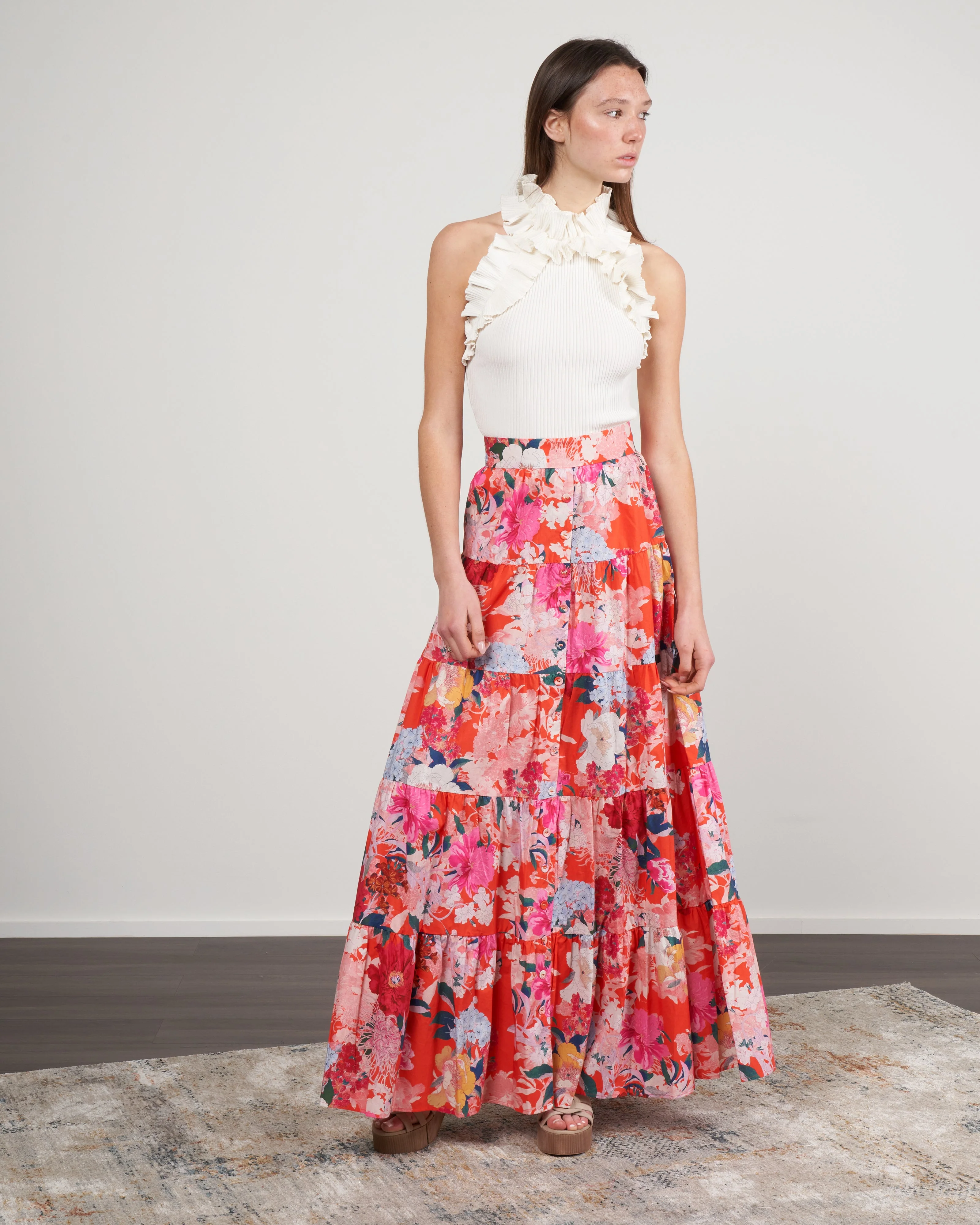 nathali skirt - japanese floral red - Image 2