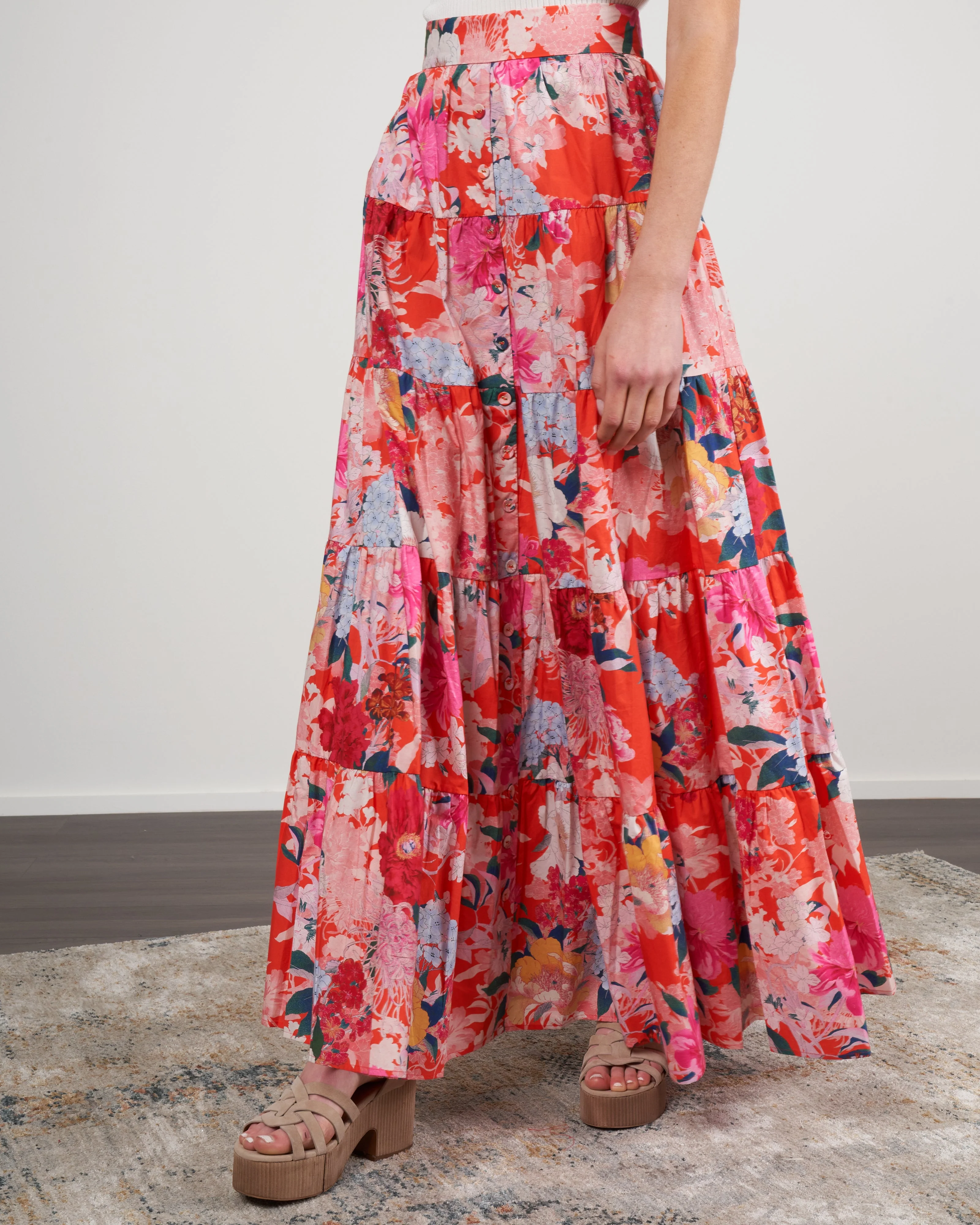 nathali skirt - japanese floral red - Image 3