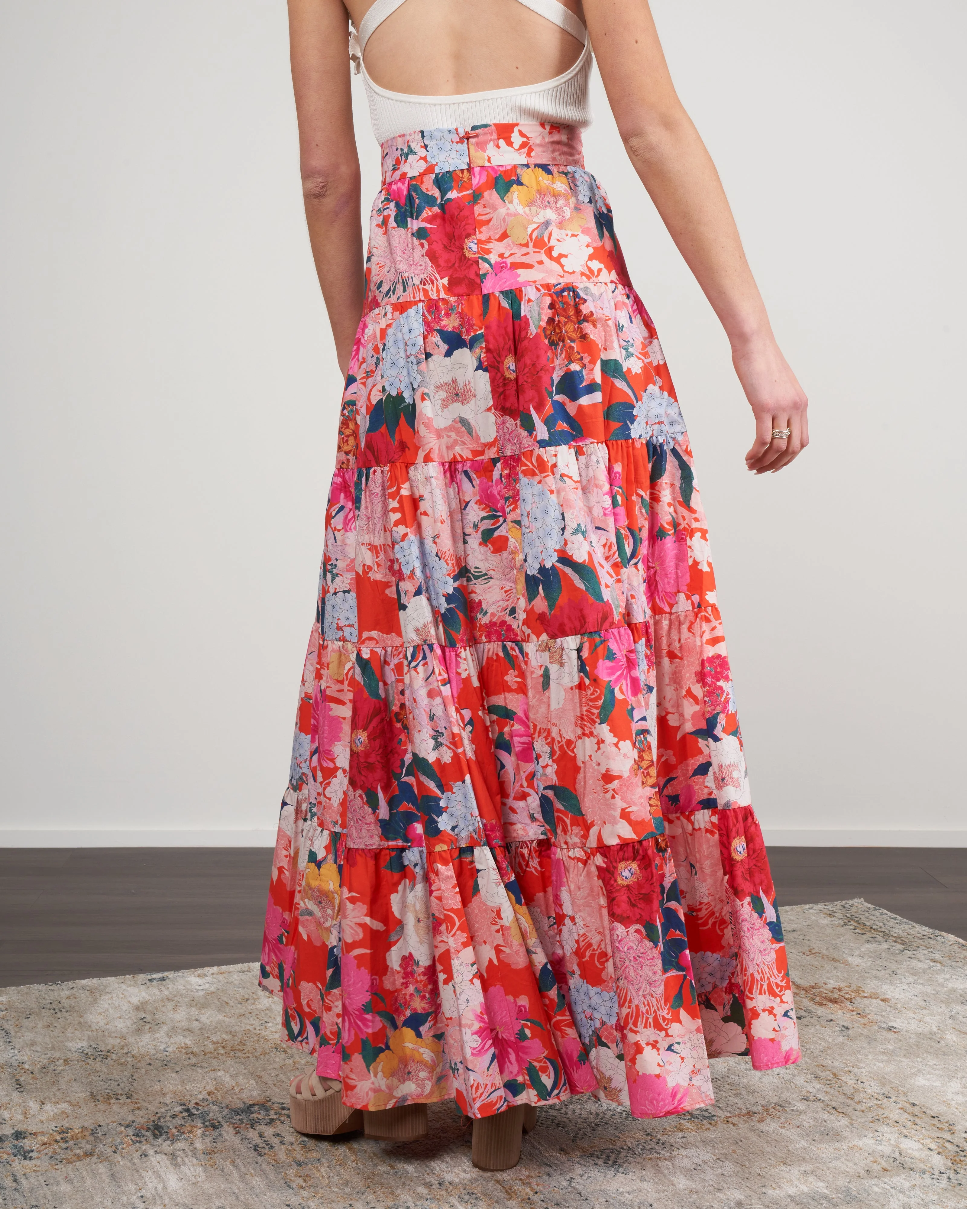 nathali skirt - japanese floral red - Image 4