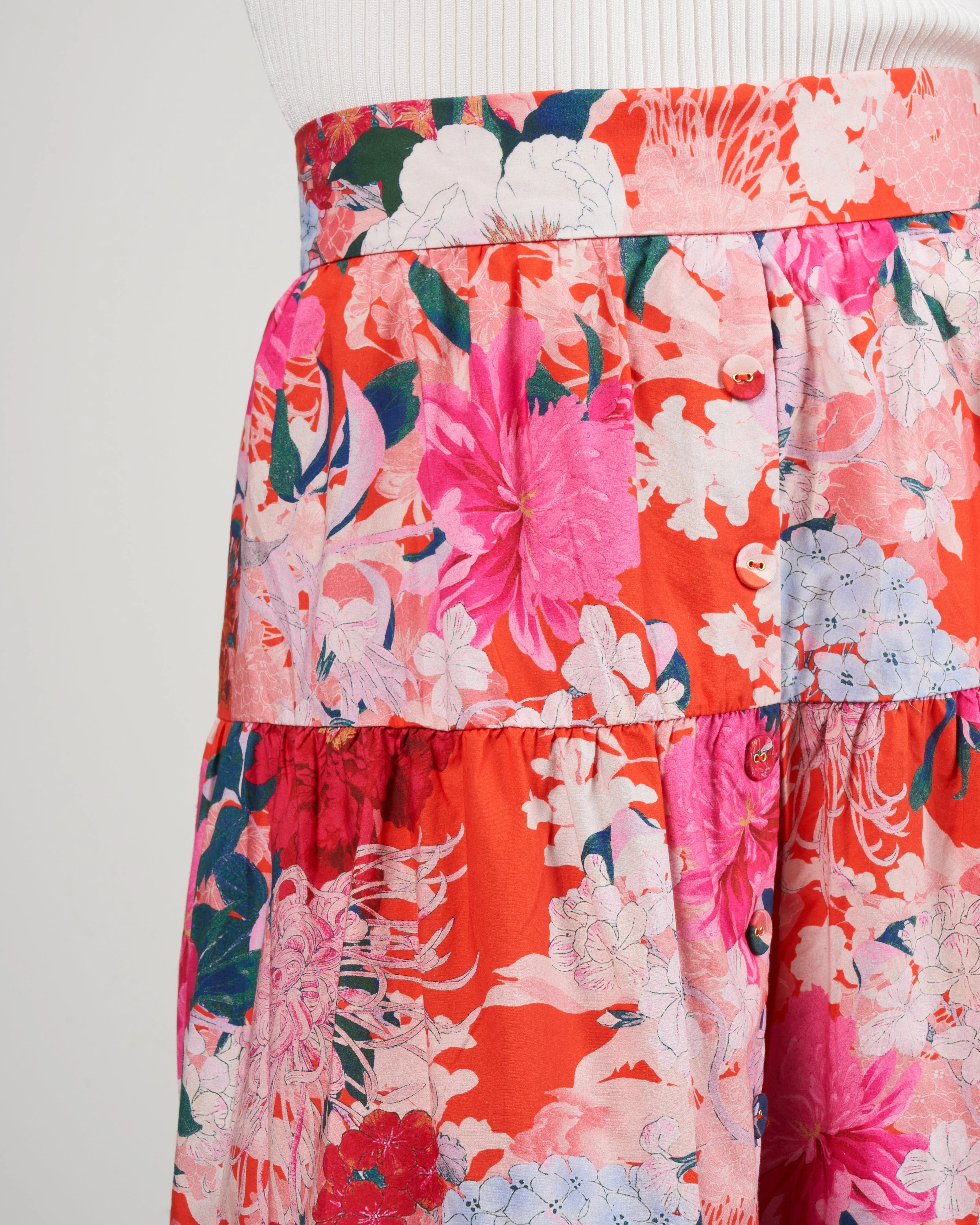 nathali skirt - japanese floral red - Image 5