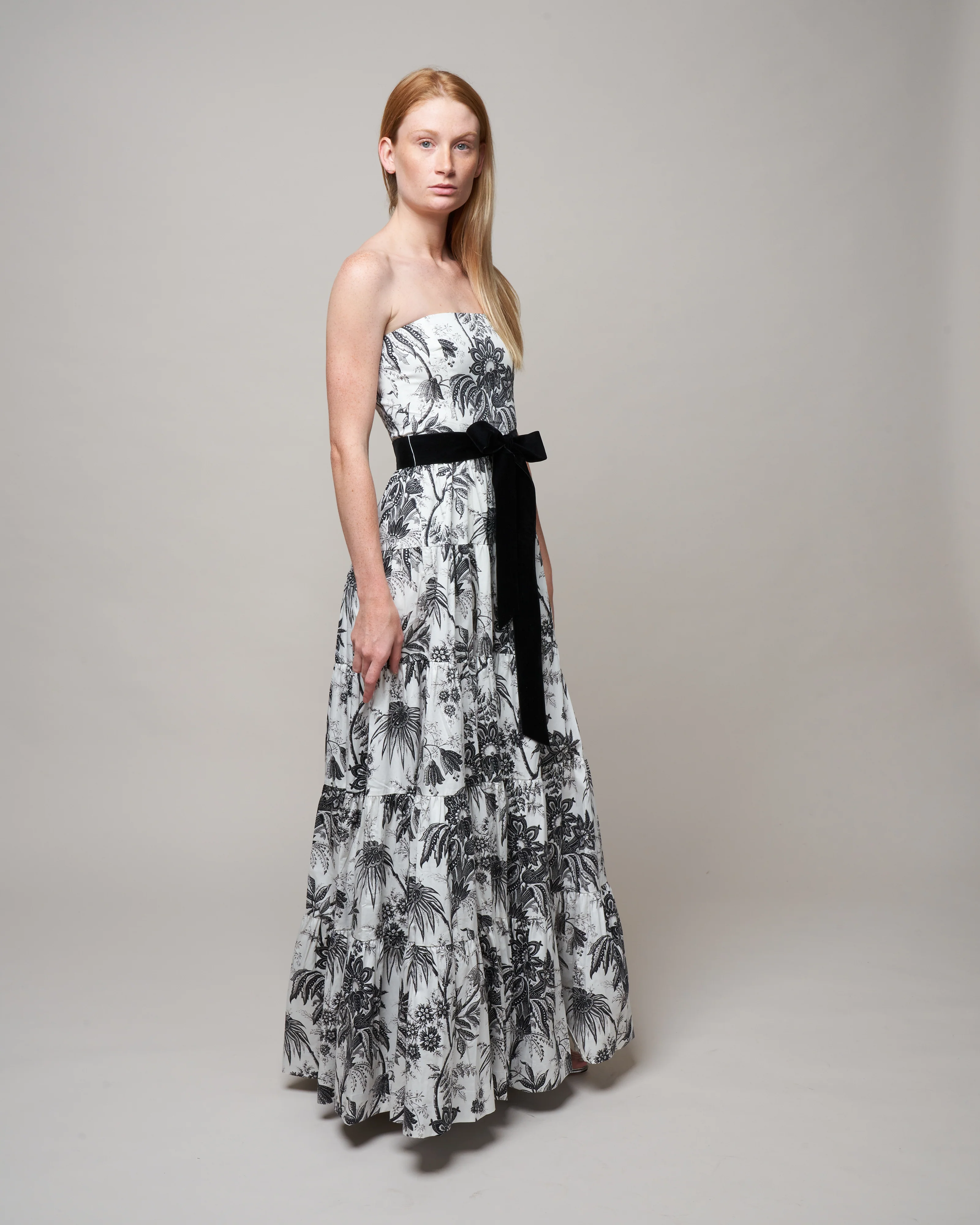 roxanne dress - jacobean toile black ivory - Image 2