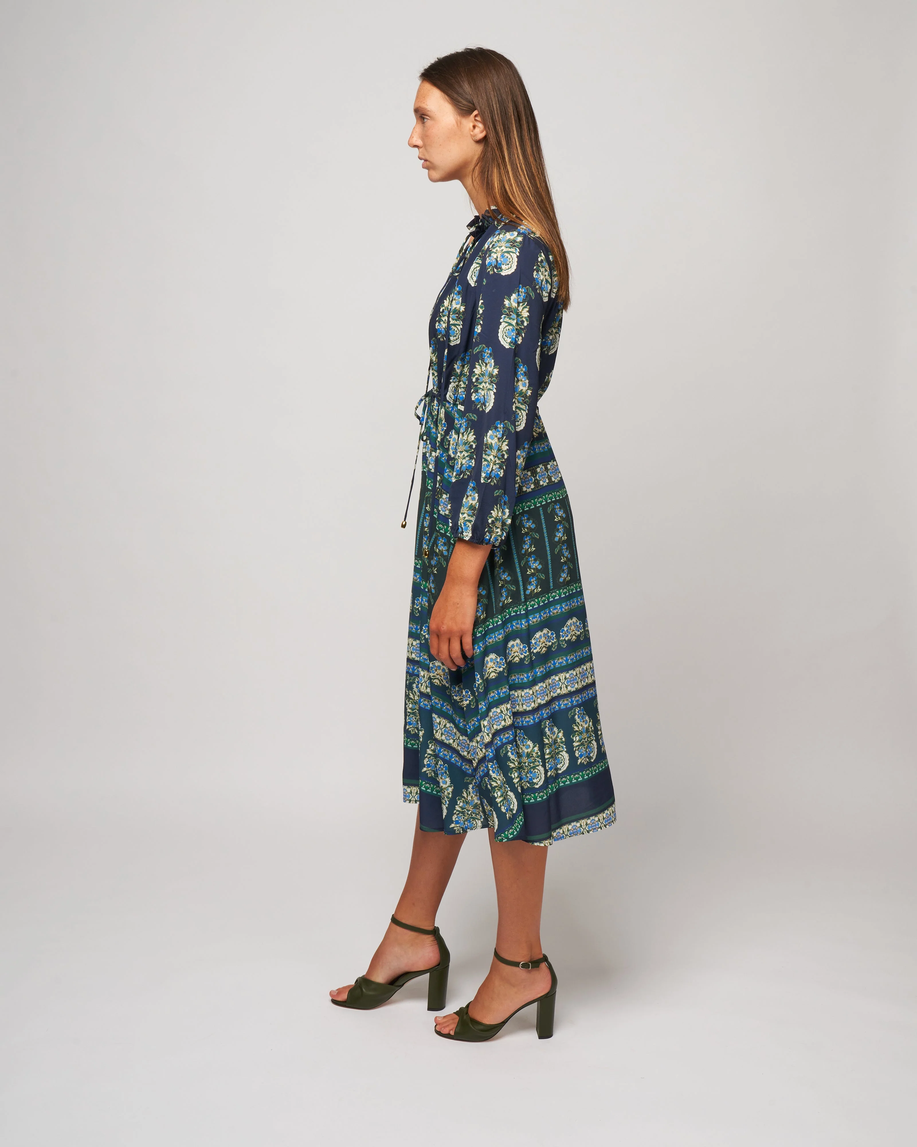 tanglewood dress - paisley motif stripe emerald - Image 2