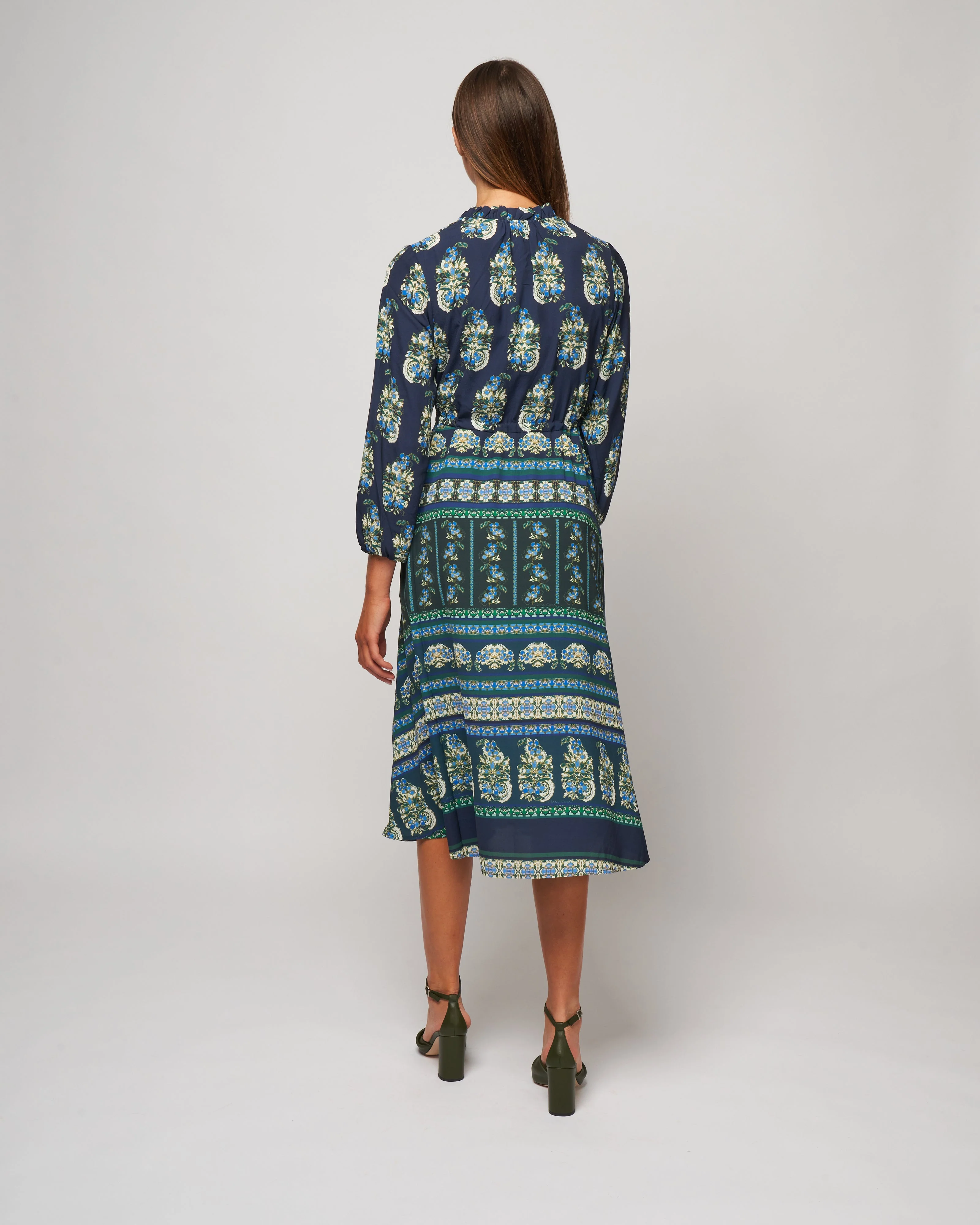 tanglewood dress - paisley motif stripe emerald - Image 3