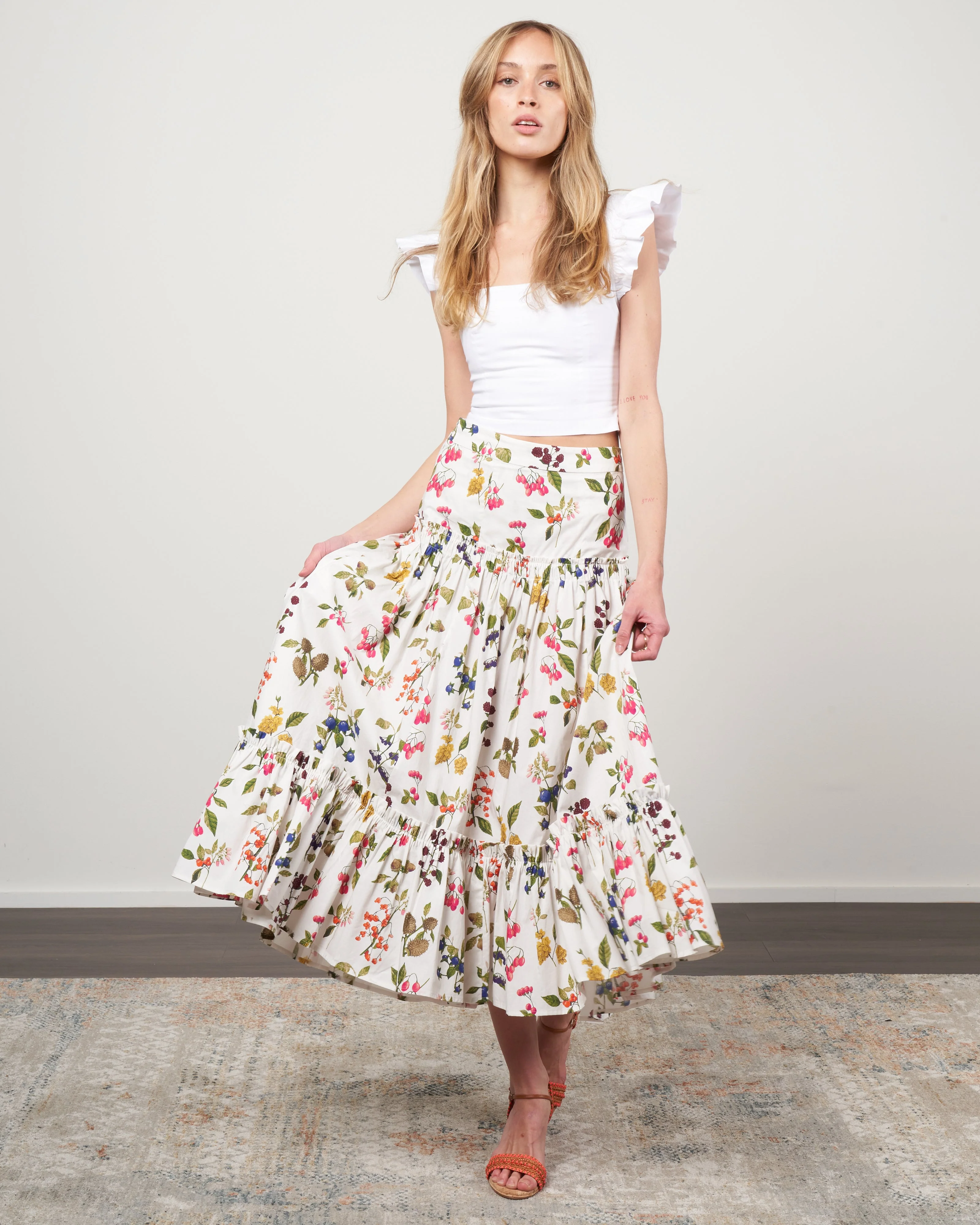 tisbury skirt - botanical allover ivory - Image 2