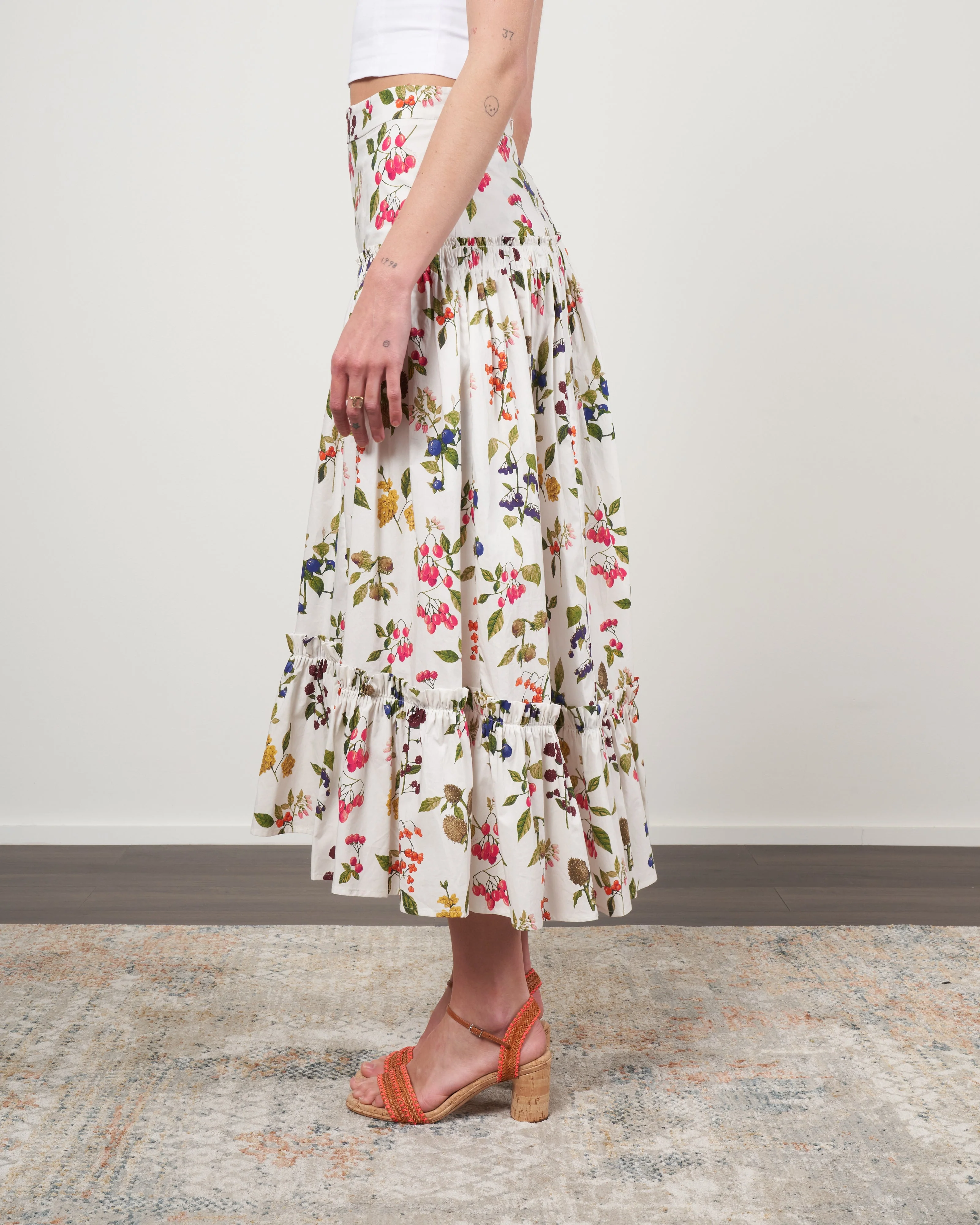 tisbury skirt - botanical allover ivory - Image 3