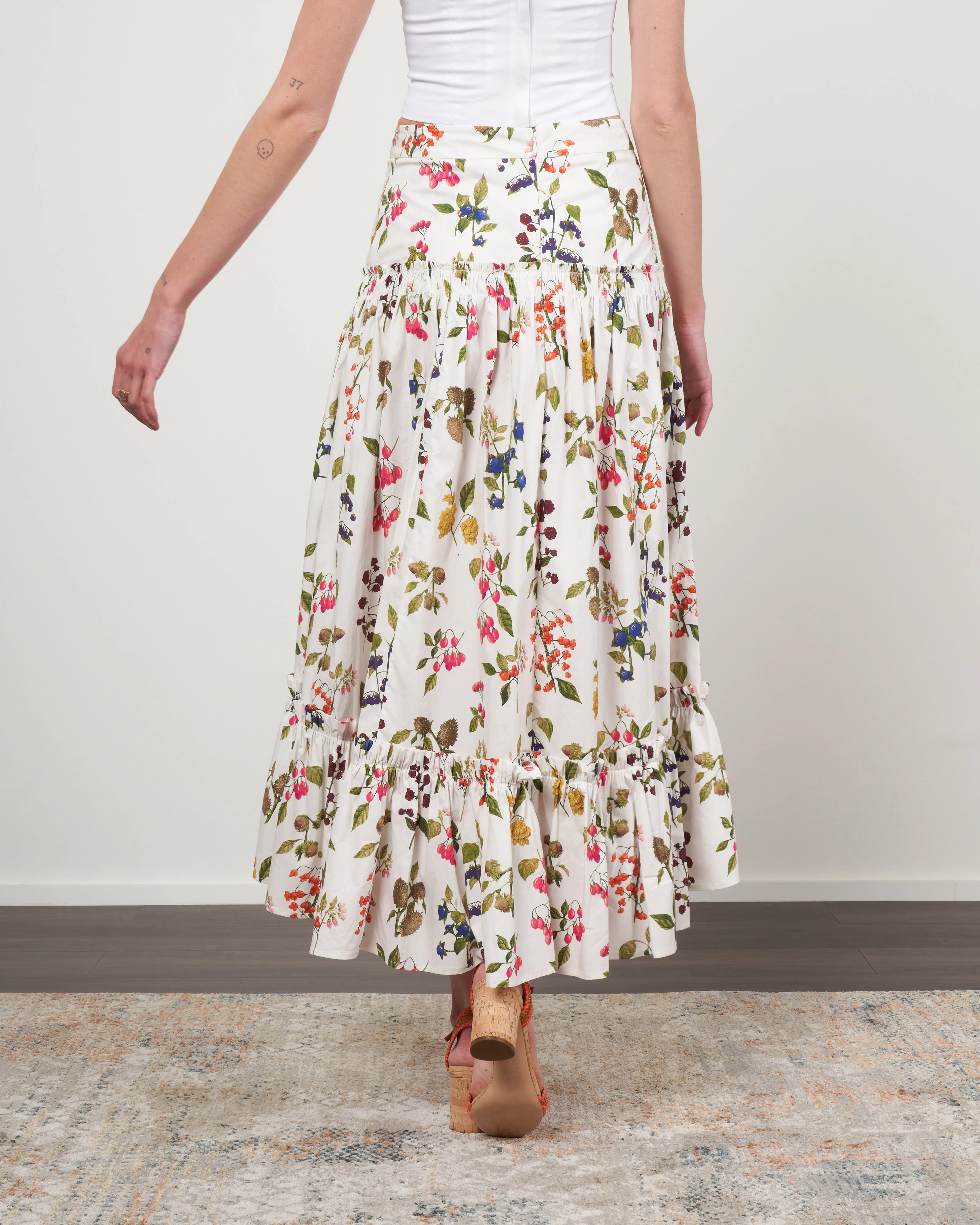 tisbury skirt - botanical allover ivory - Image 4